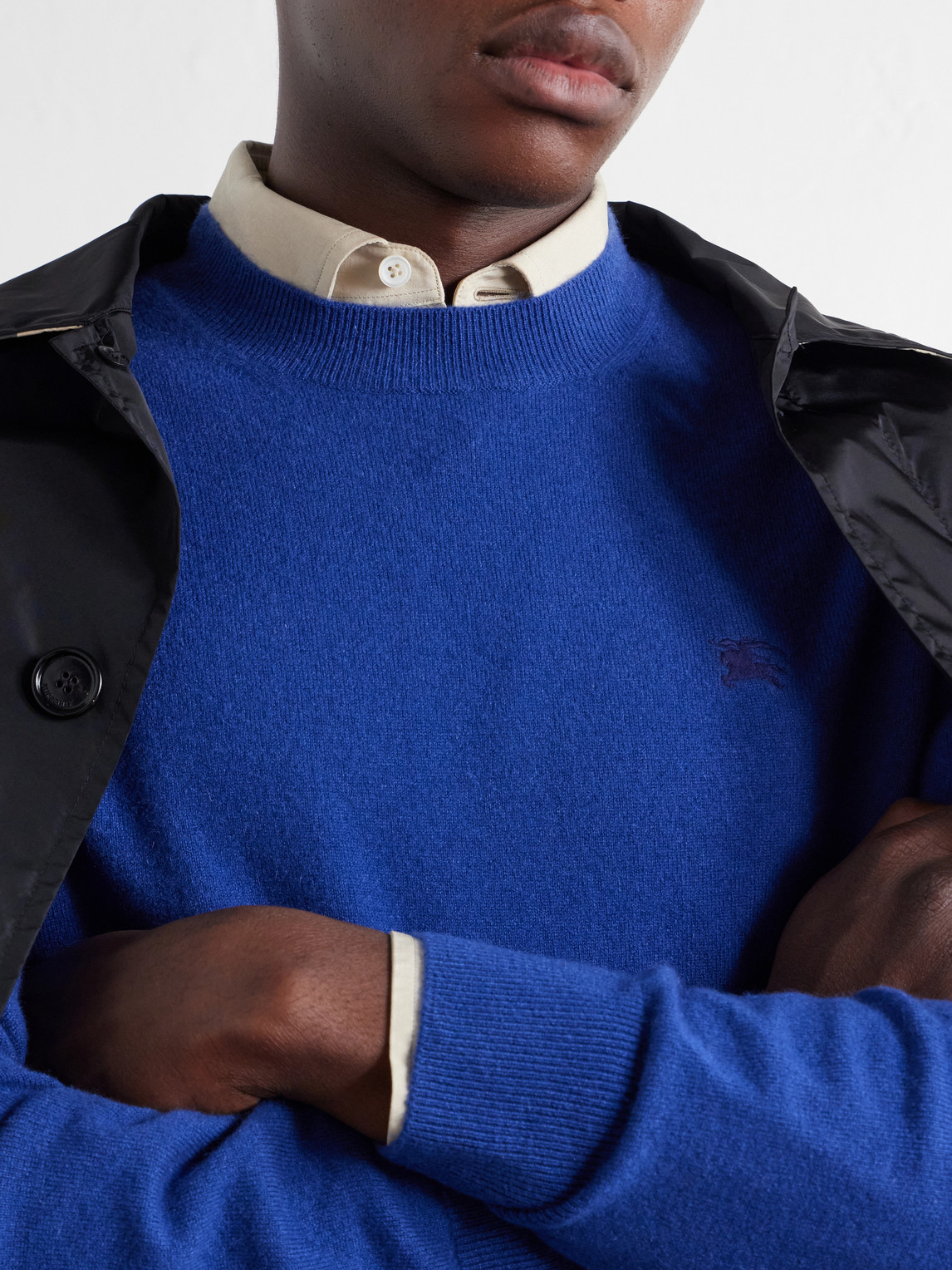 Logo-Embroidered Cashmere-Blend Sweater