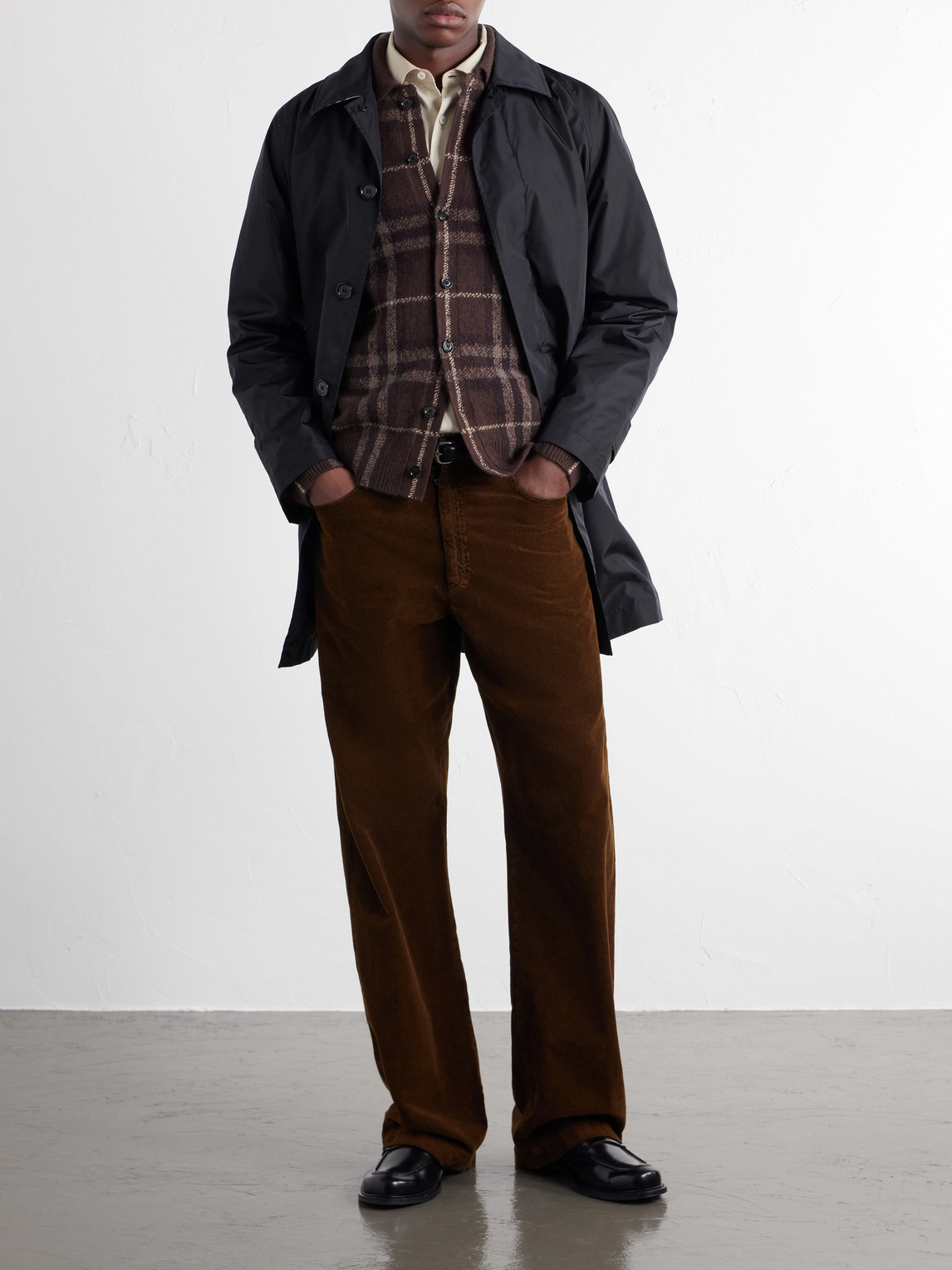 Checked Knitted Cashmere Polo Shirt