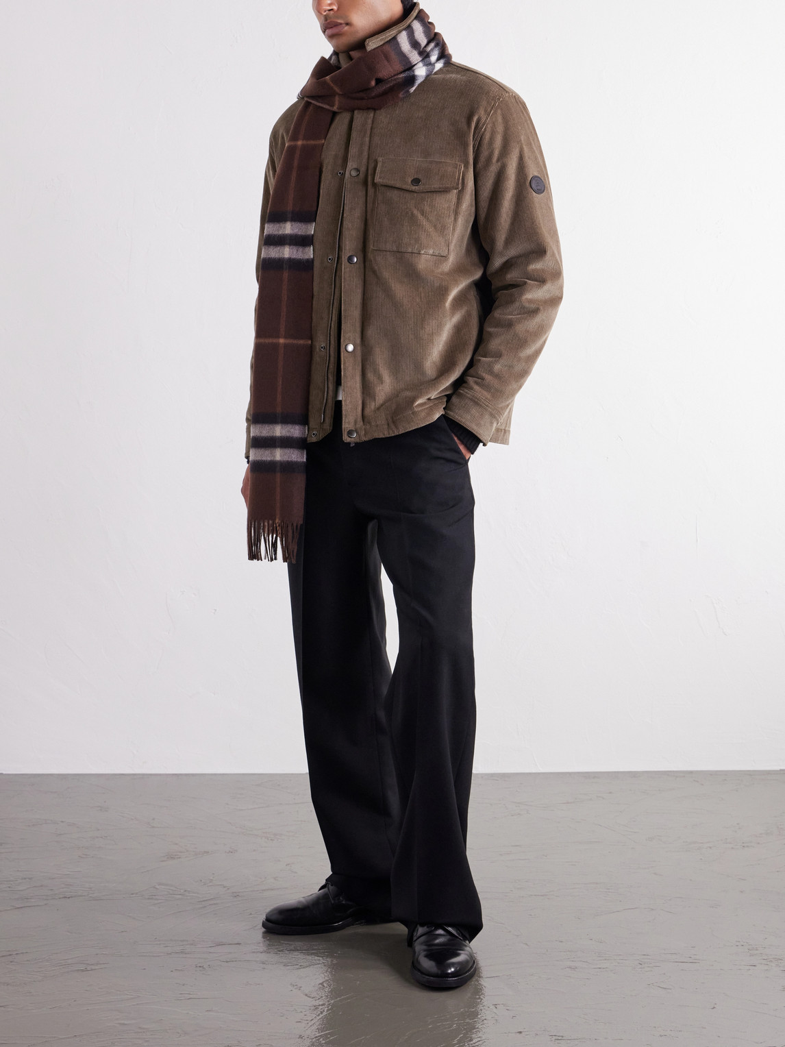 Logo-Appliquéd Padded Cotton-Corduroy Overshirt