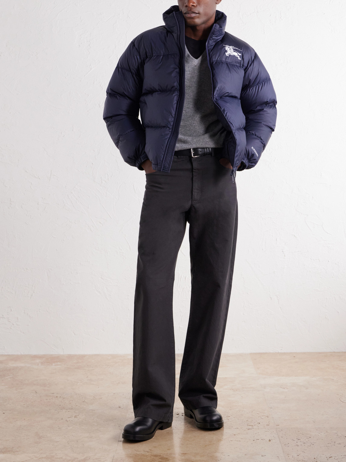 Highlands Logo-Embroidered Quilted Shell Down Jacket