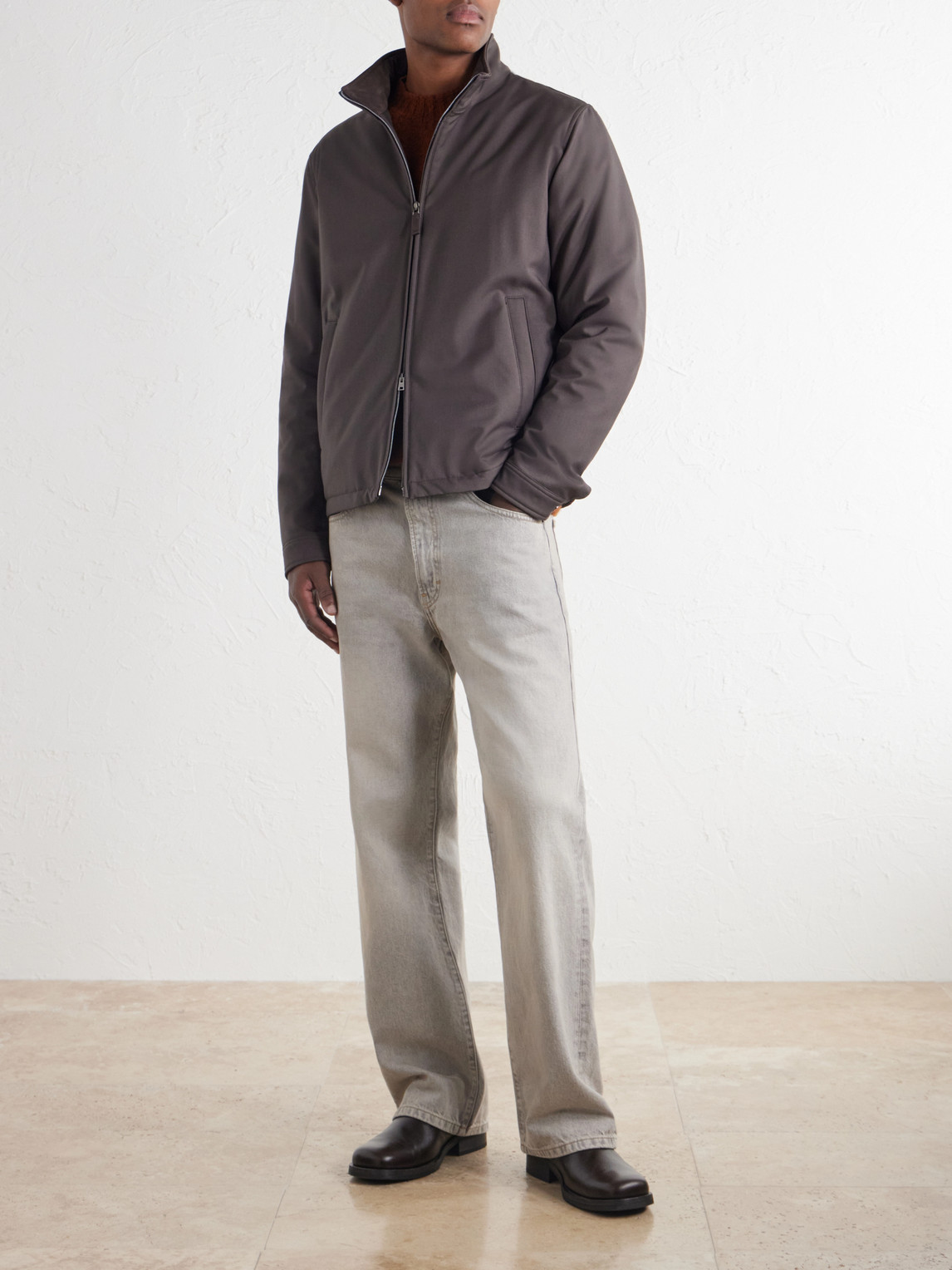 Padded Twill Bomber Jacket