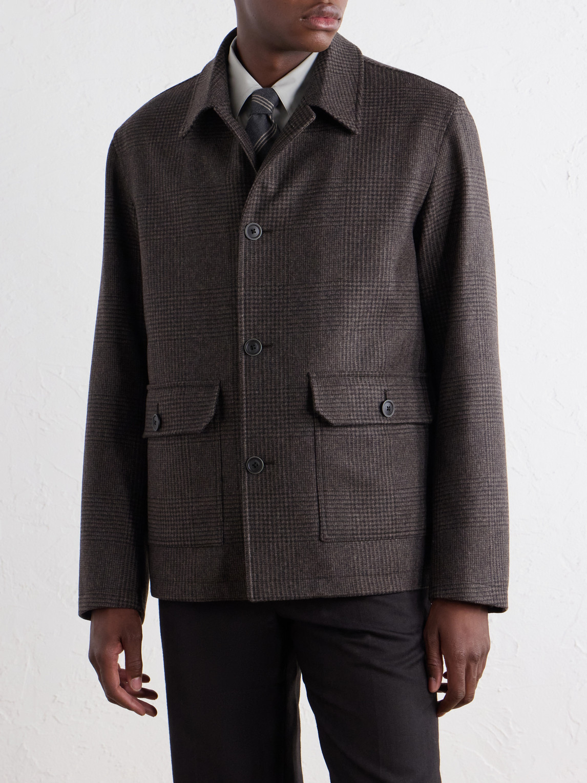 Padded Wool-Blend Tweed Overshirt