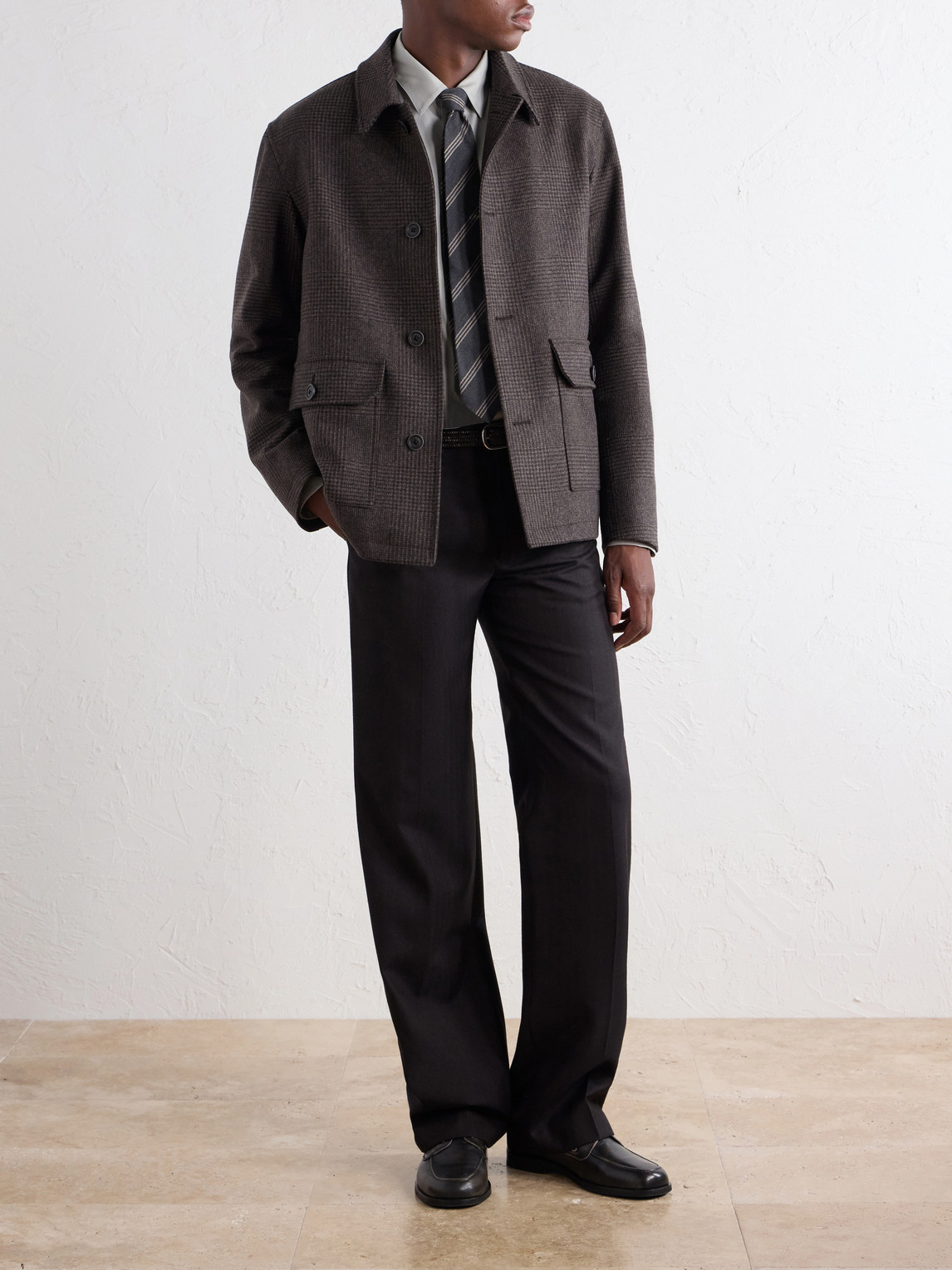 Padded Wool-Blend Tweed Overshirt
