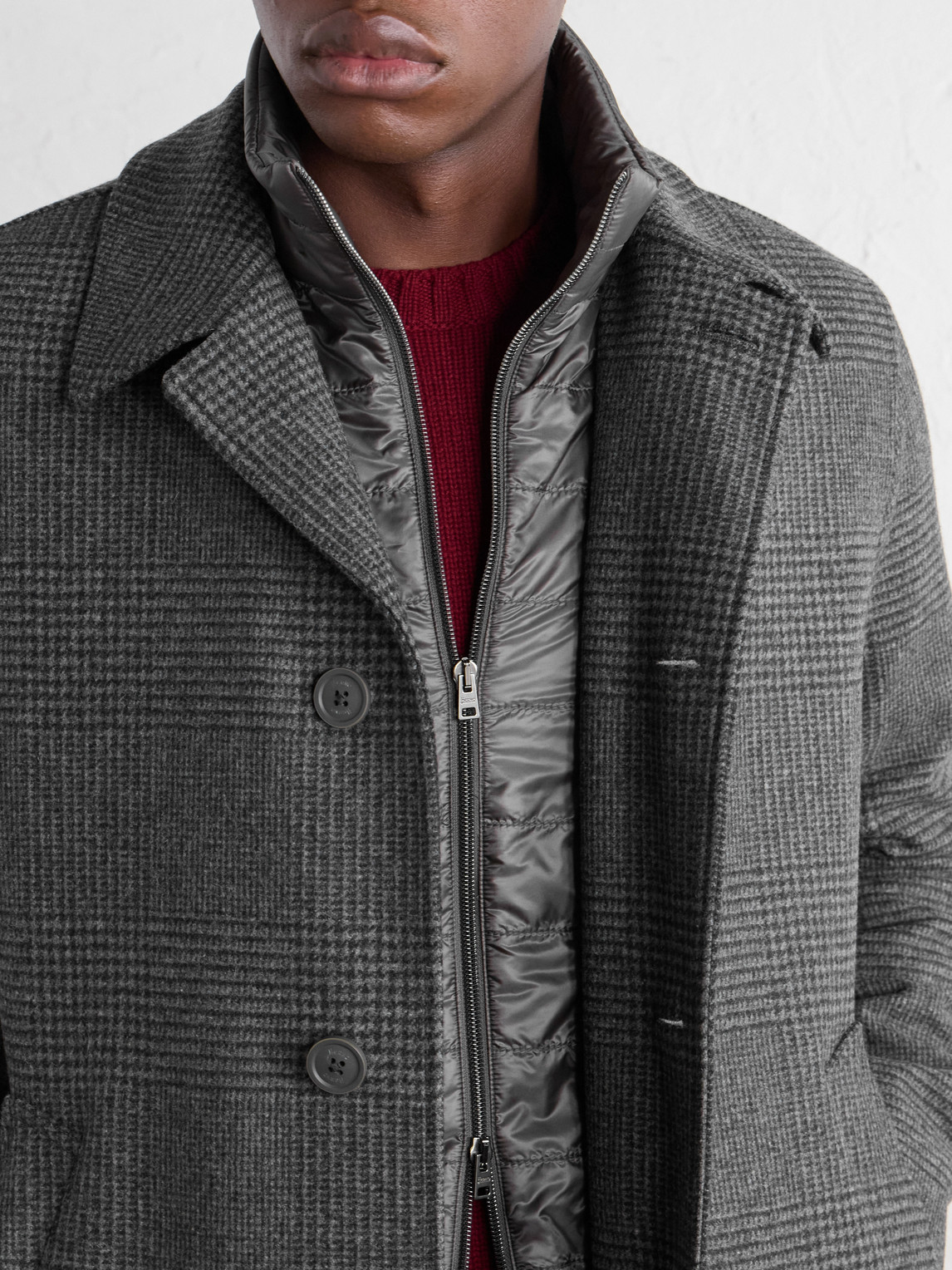 Padded Wool-Blend Tweed Coat