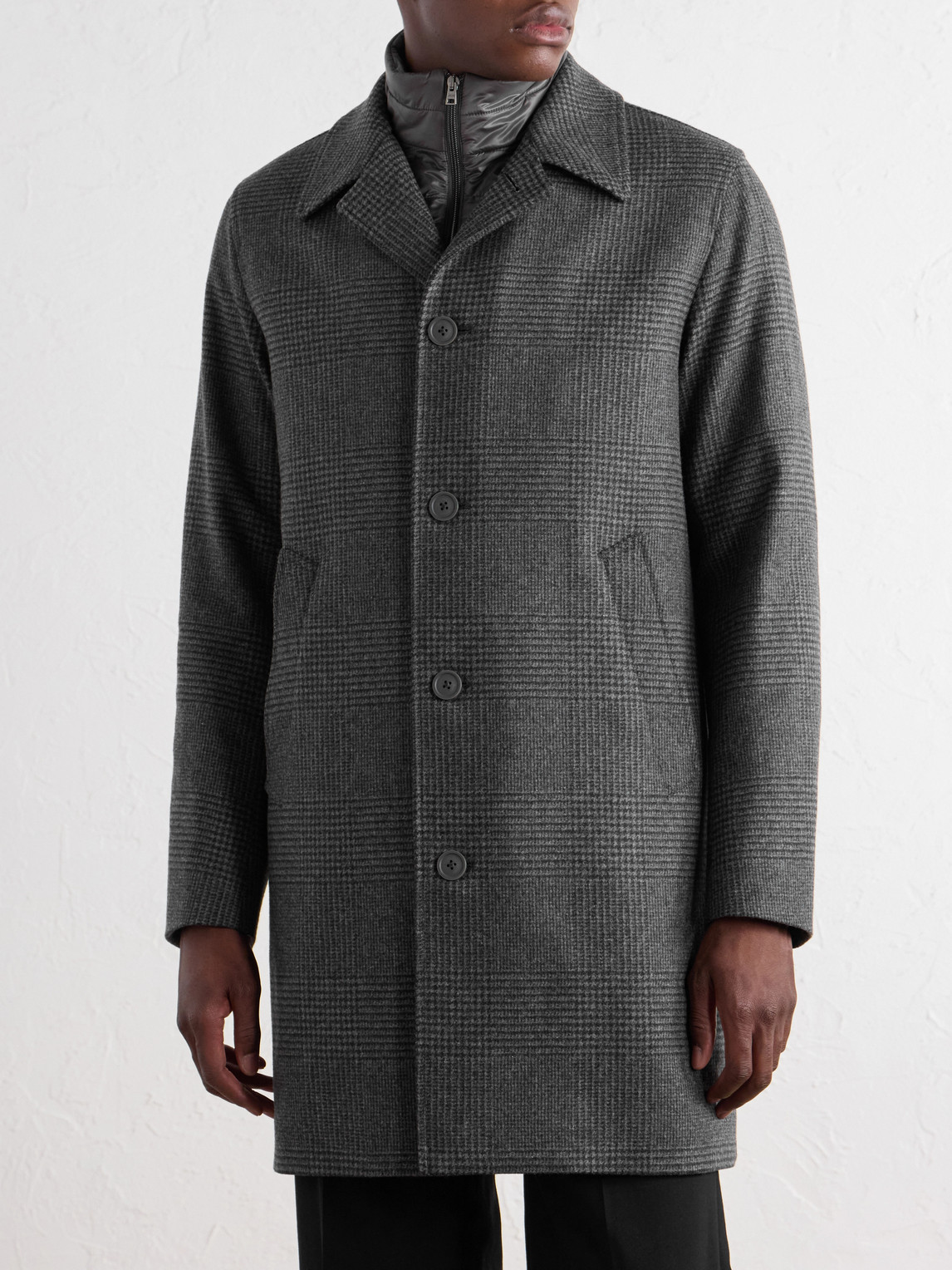 Padded Wool-Blend Tweed Coat