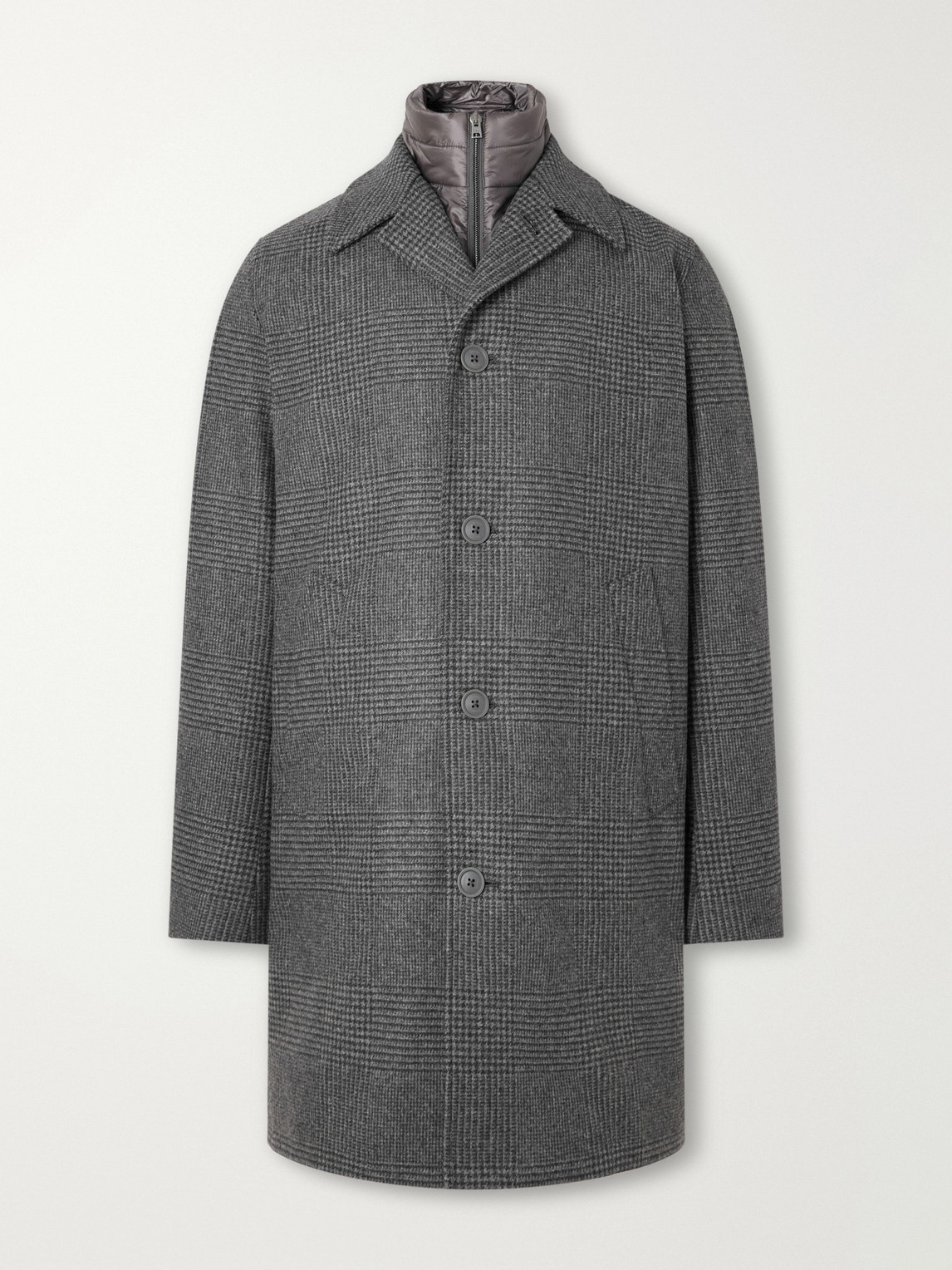 Padded Wool-Blend Tweed Coat