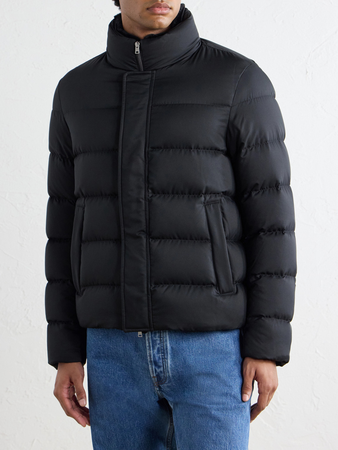 Arendelle Plush-Trimmed Quilted Shell Down Jacket
