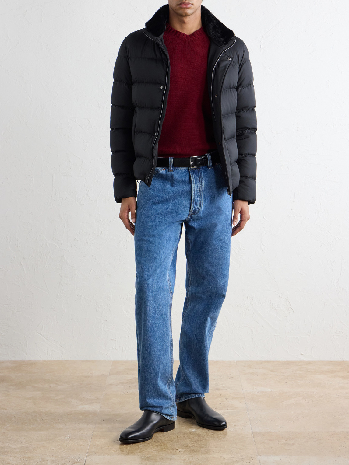 Arendelle Plush-Trimmed Quilted Shell Down Jacket