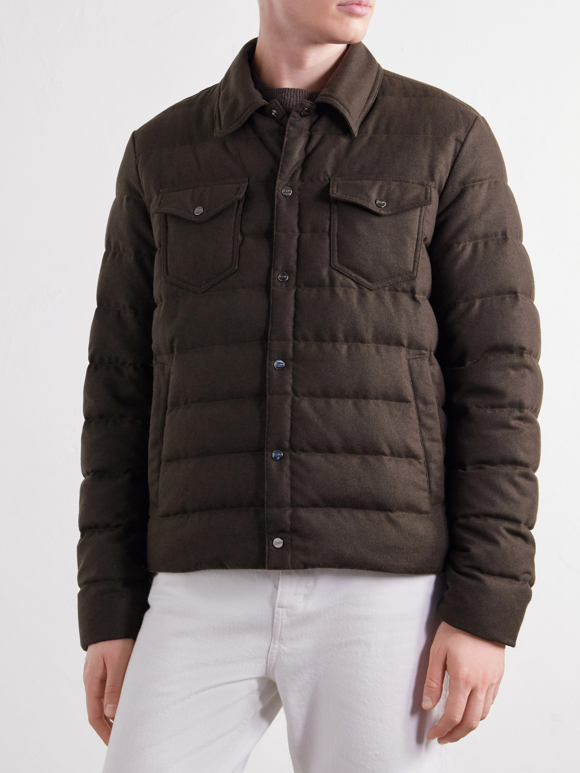 Quilted Flannel Down Jacket