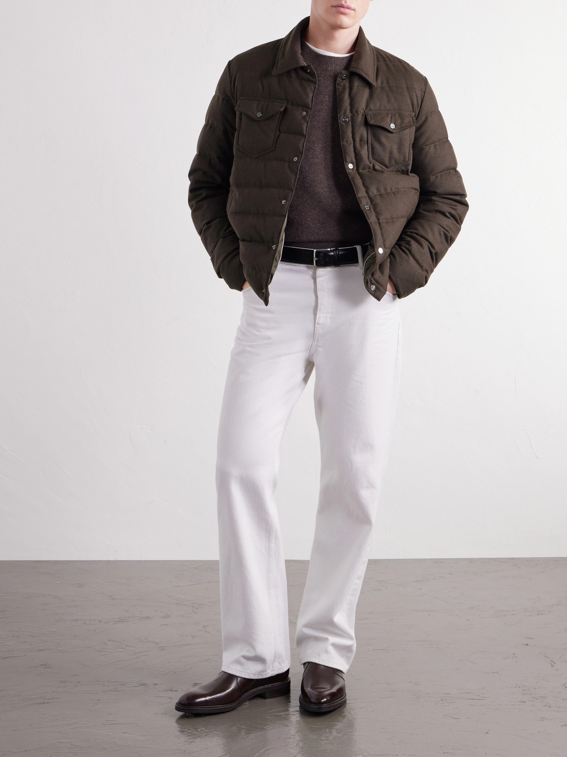 Quilted Flannel Down Jacket