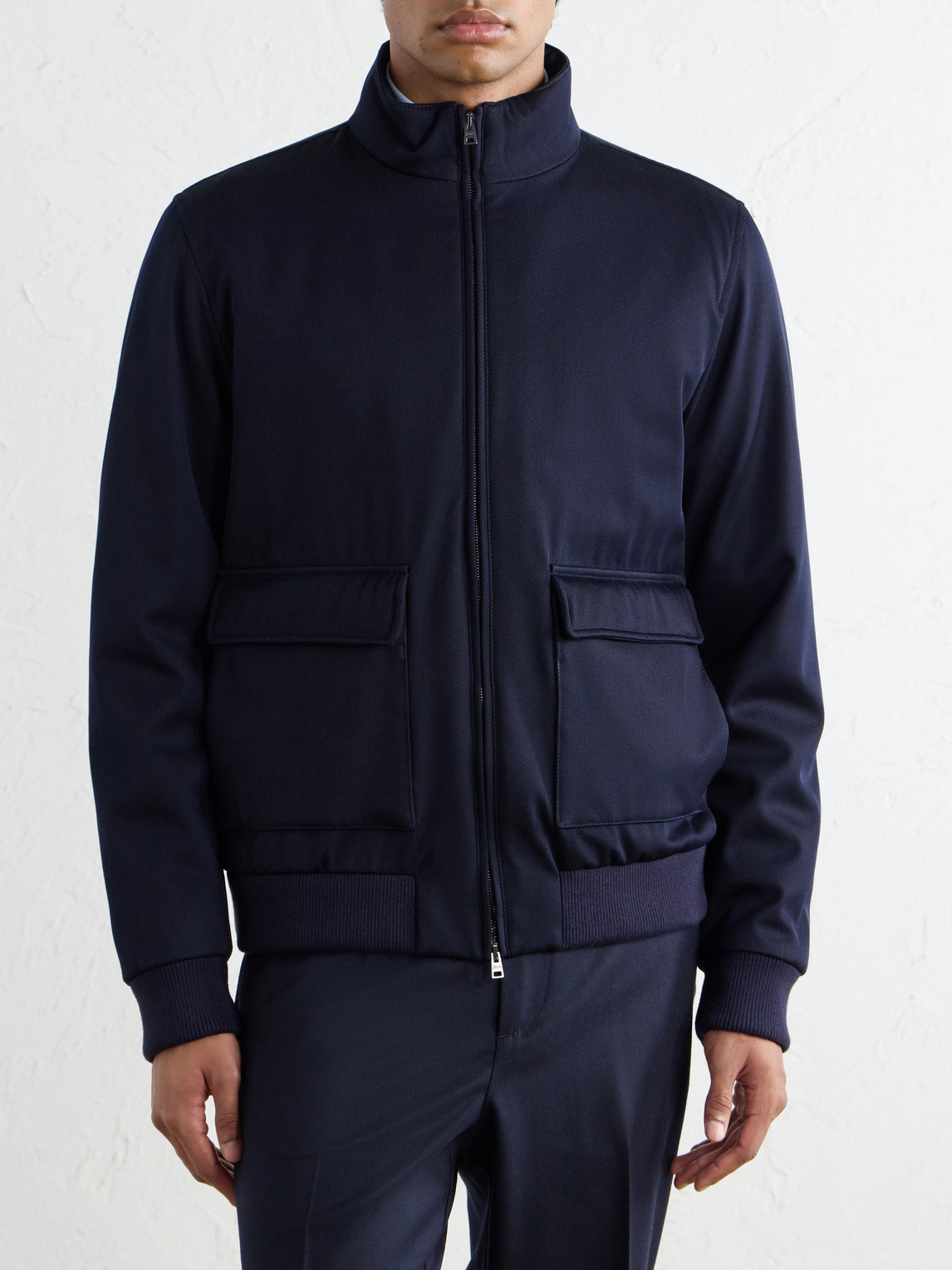 Virgin Wool-Twill Bomber Jacket