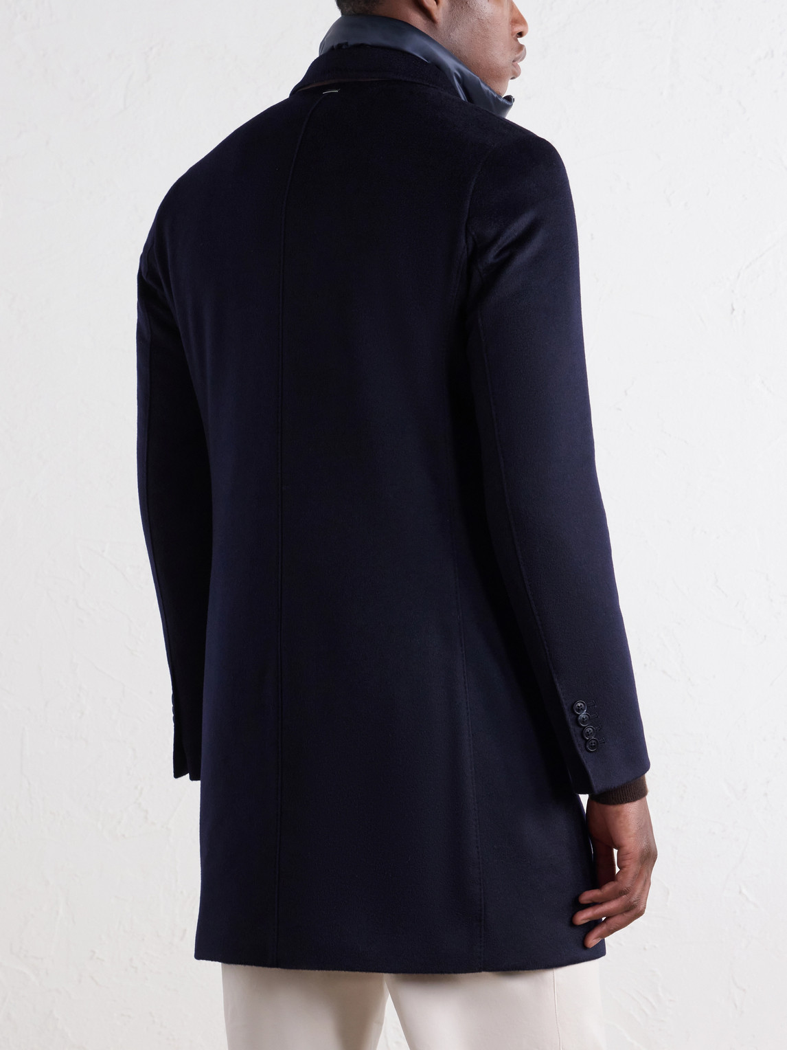 Detachable Shell-Lined Woven-Cashmere Coat