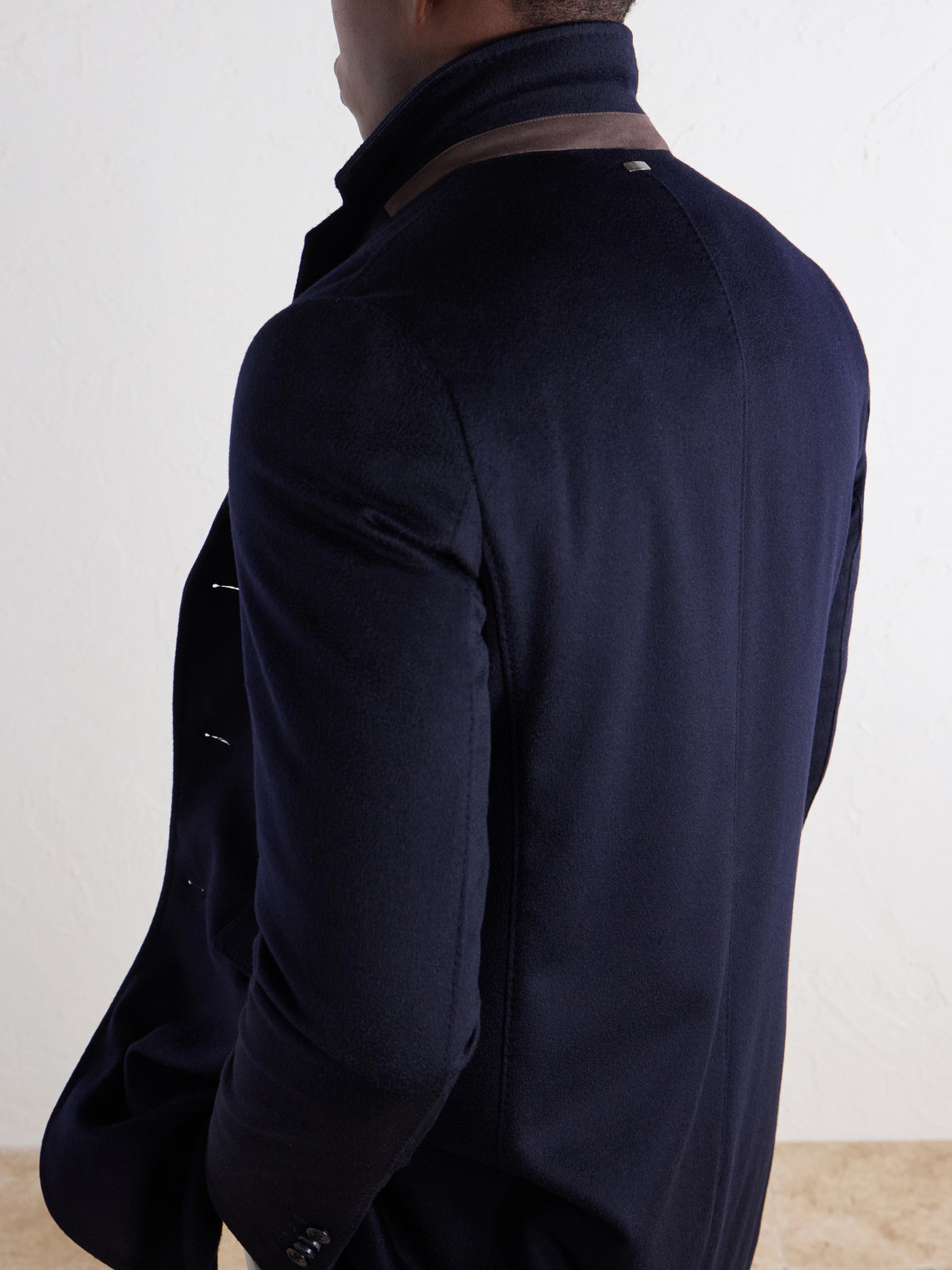 Detachable Shell-Lined Woven-Cashmere Coat