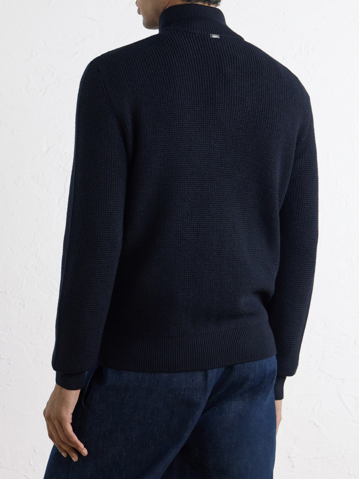 Waffle-Knit Wool And Quilted Shell Down Jacket