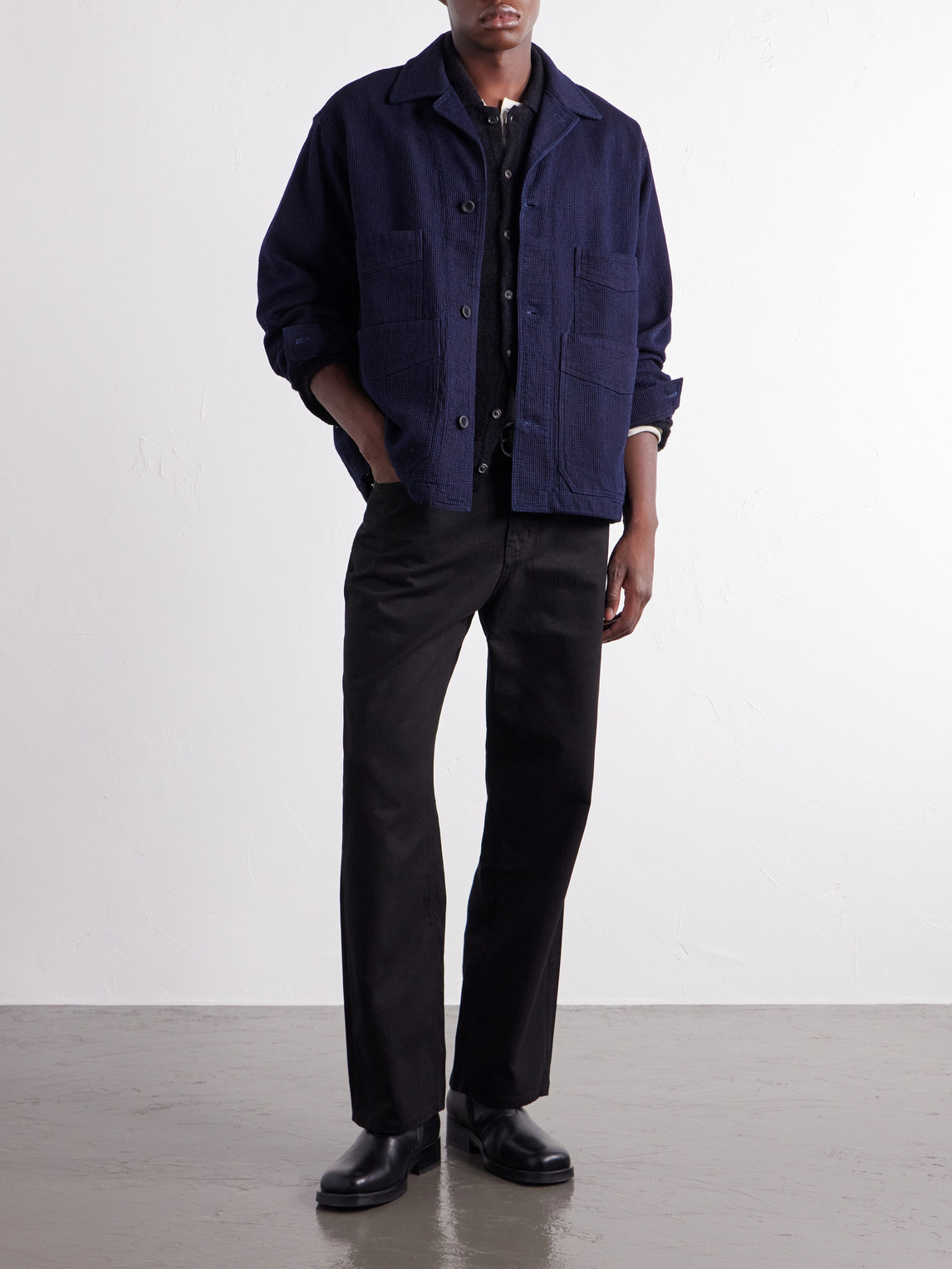 Waffle-Knit Cotton Jacket