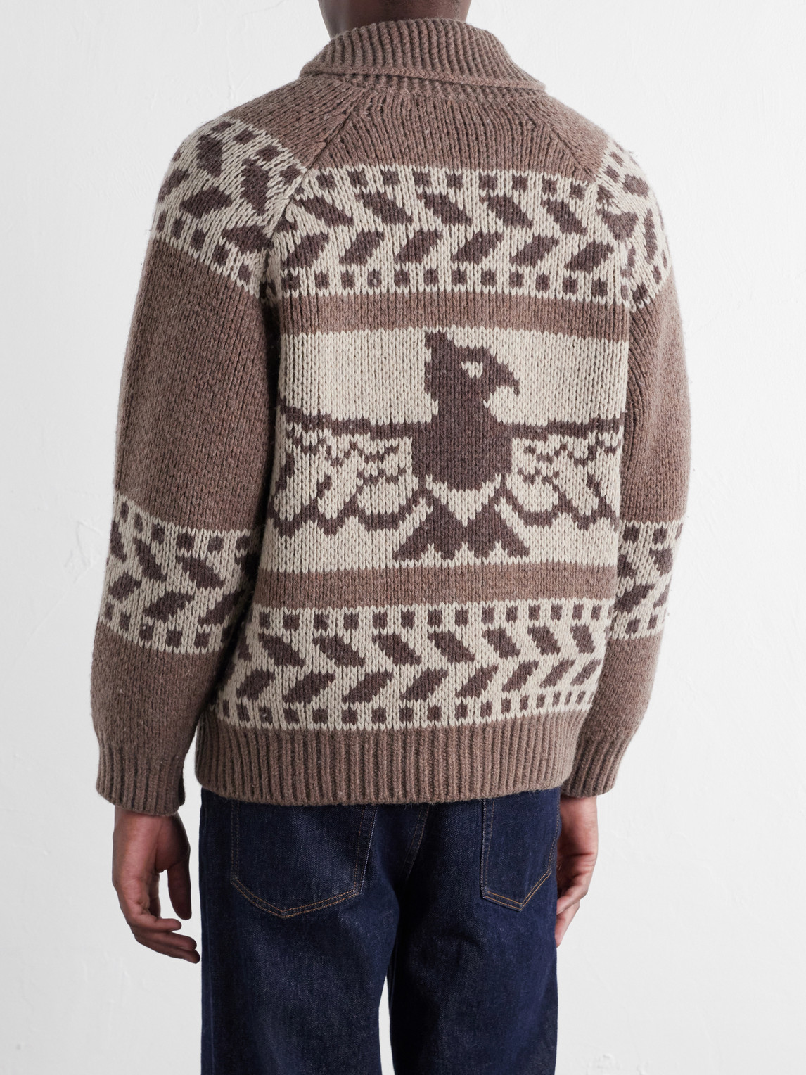 Thunderbird Wool-Blend Jacquard Zip-Up Sweater