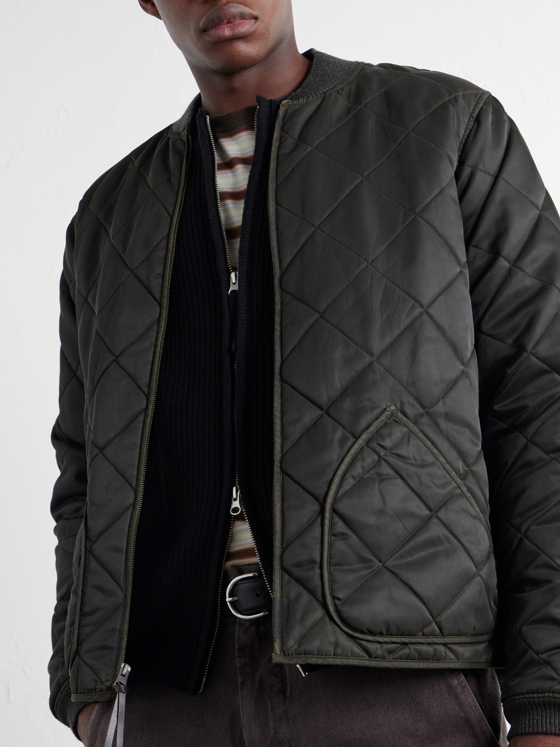 Wool-Blend Zip-Up Sweater