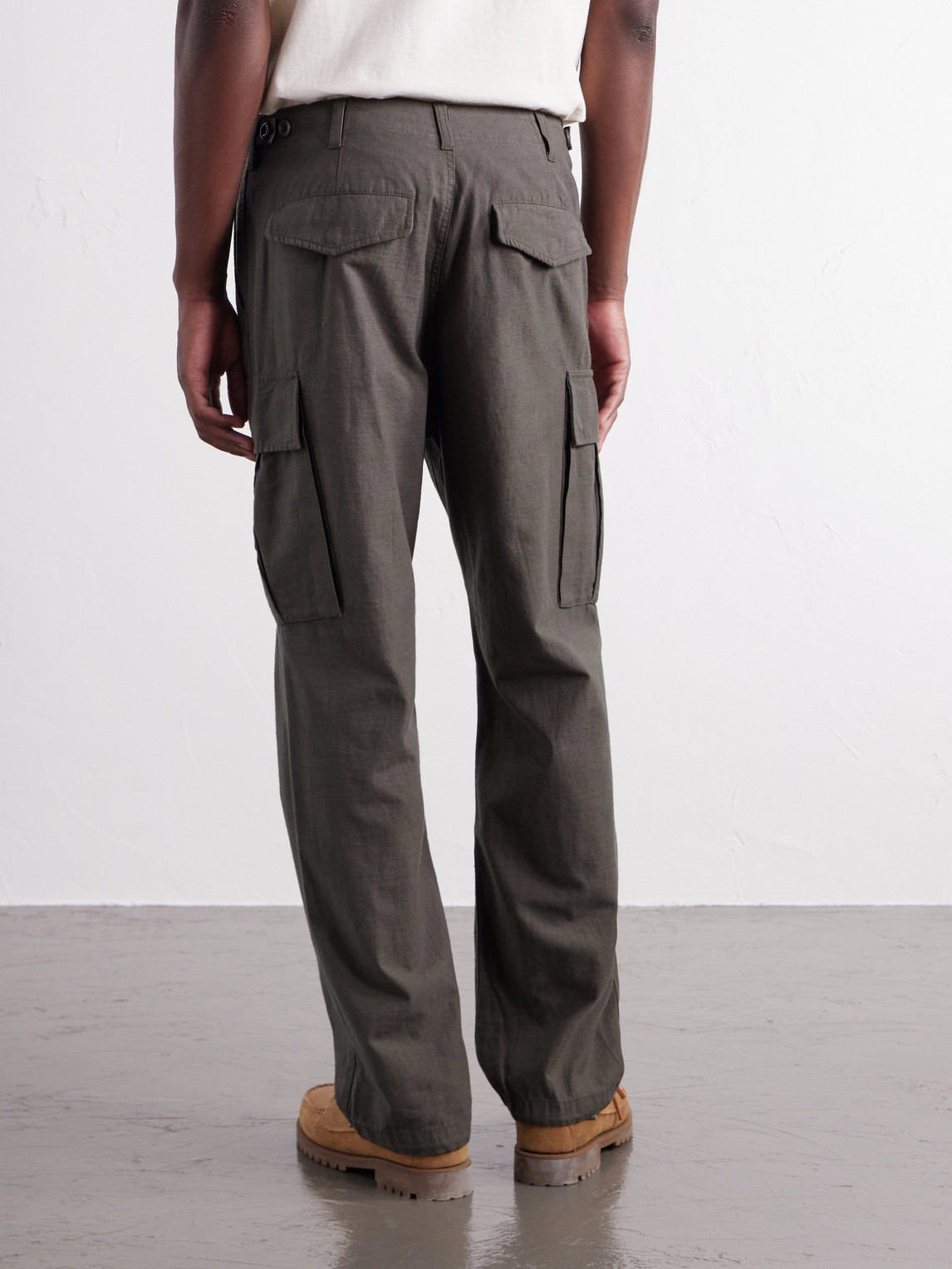 Straight-Leg Cotton Cargo Trousers