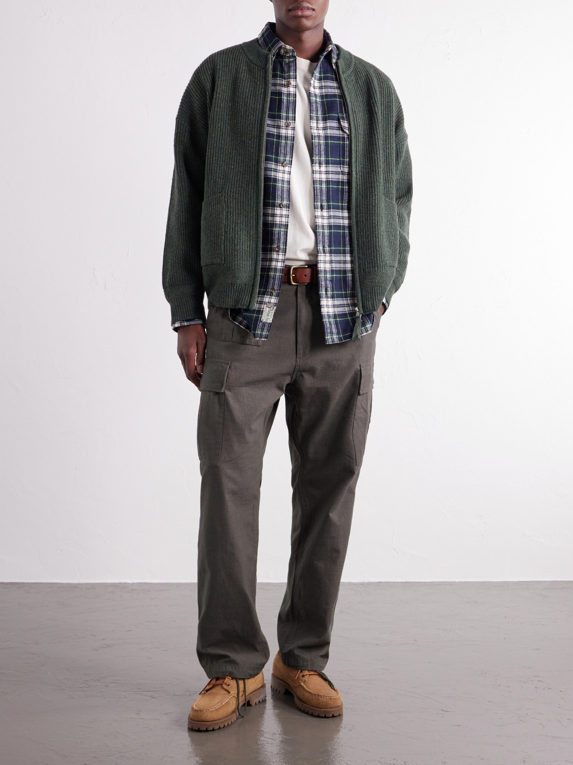 Straight-Leg Cotton Cargo Trousers