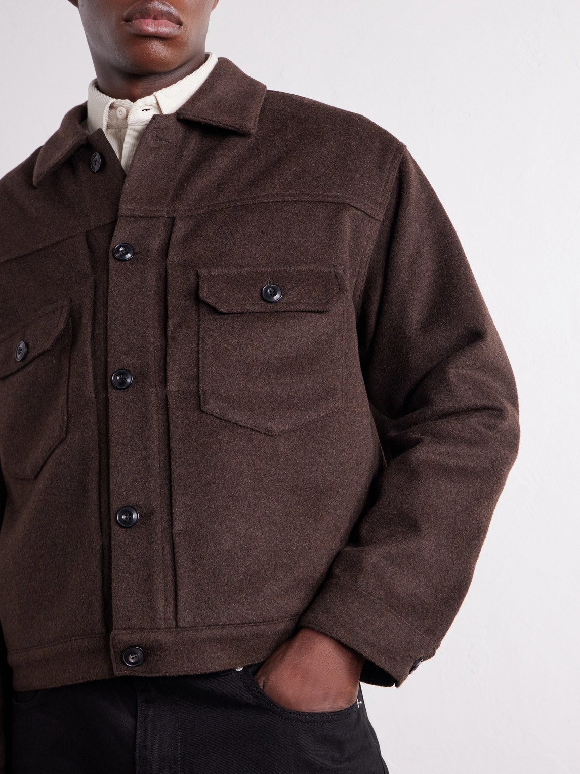 Brushed Wool-Blend Jacket