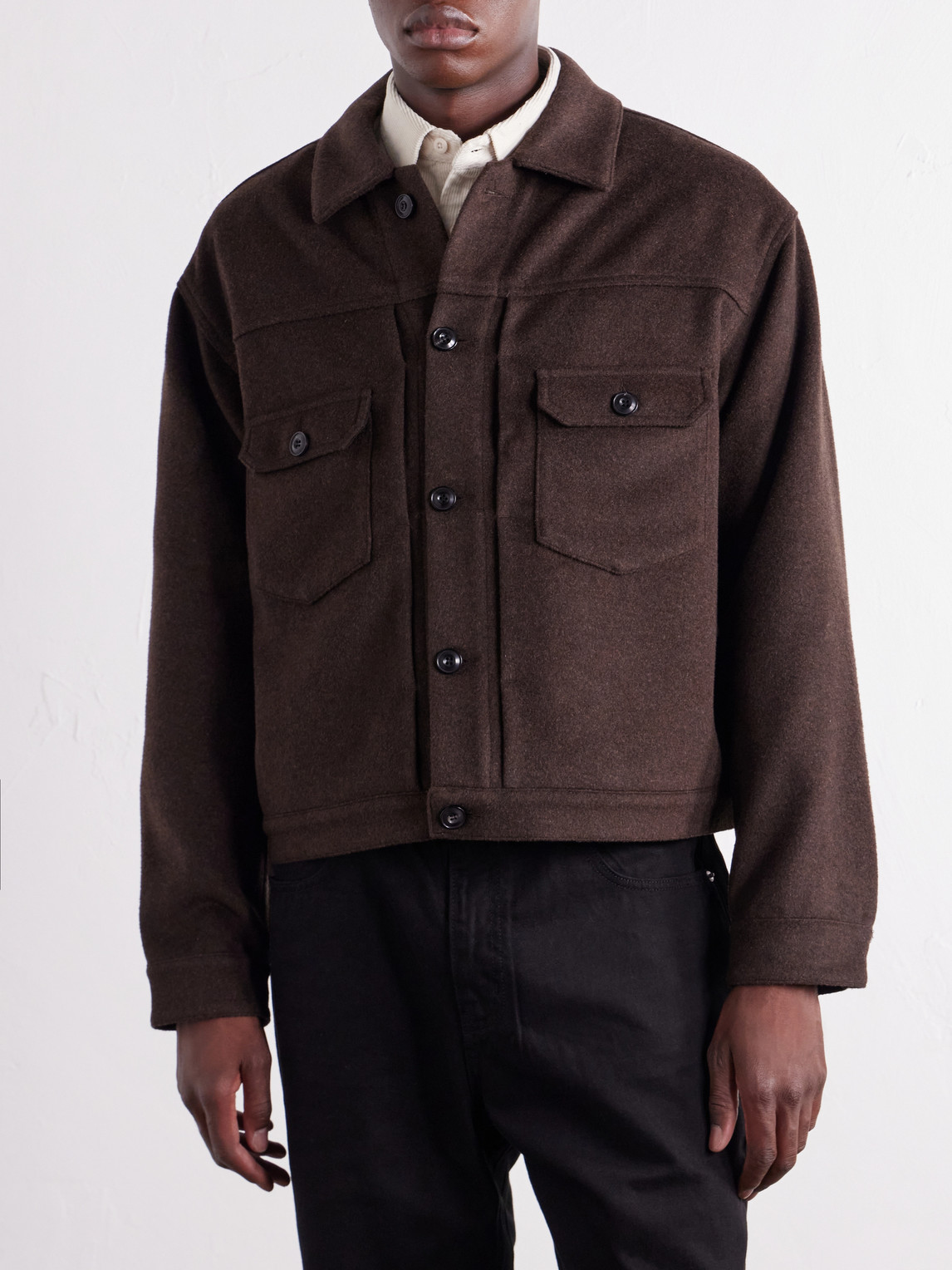 Brushed Wool-Blend Jacket