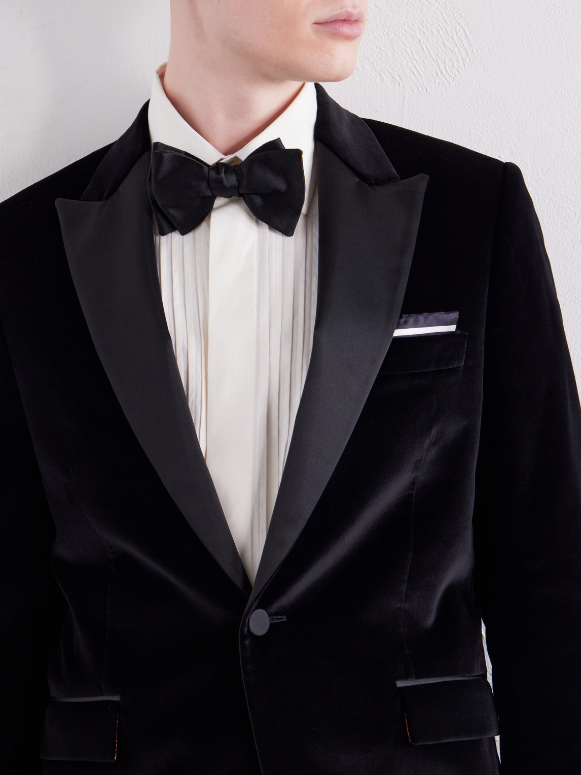 Satin-Trimmed Cotton-Velvet Tuxedo Jacket