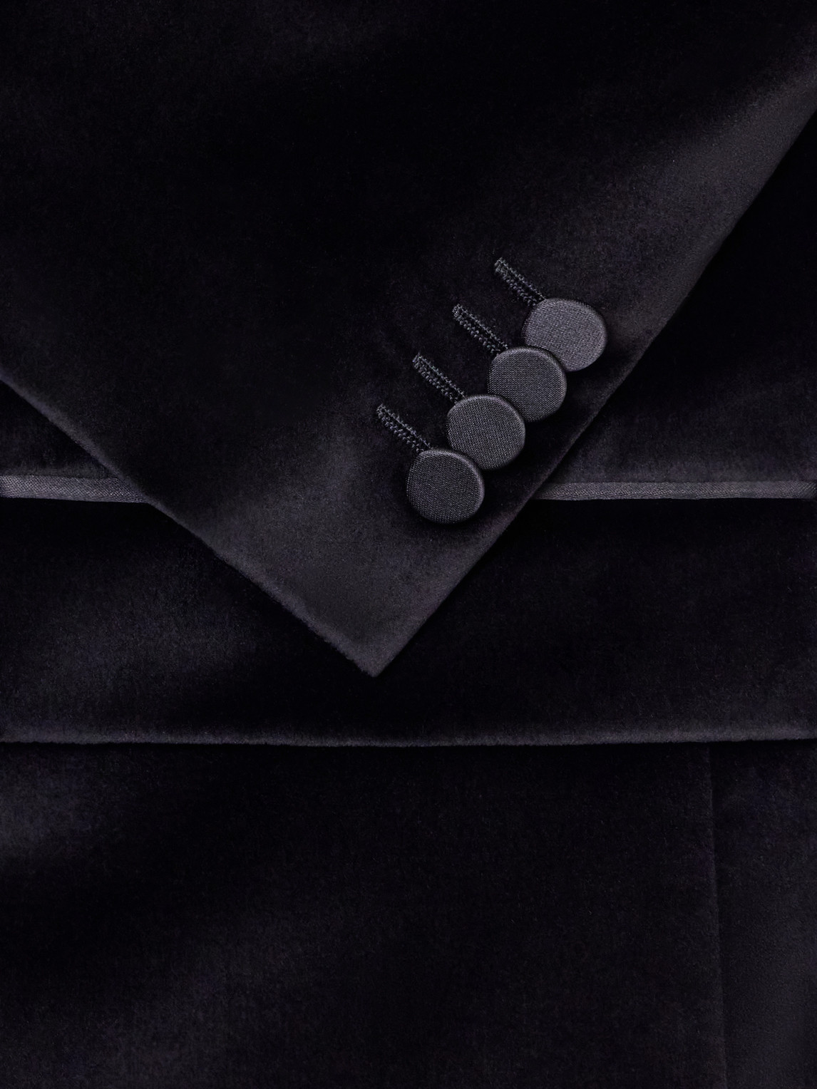 Satin-Trimmed Cotton-Velvet Tuxedo Jacket