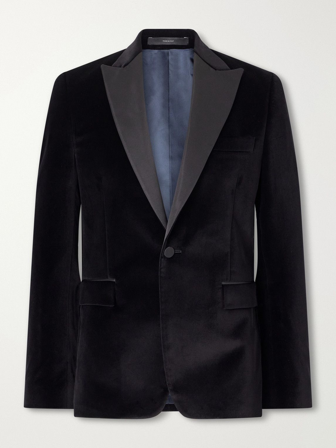 Satin-Trimmed Cotton-Velvet Tuxedo Jacket