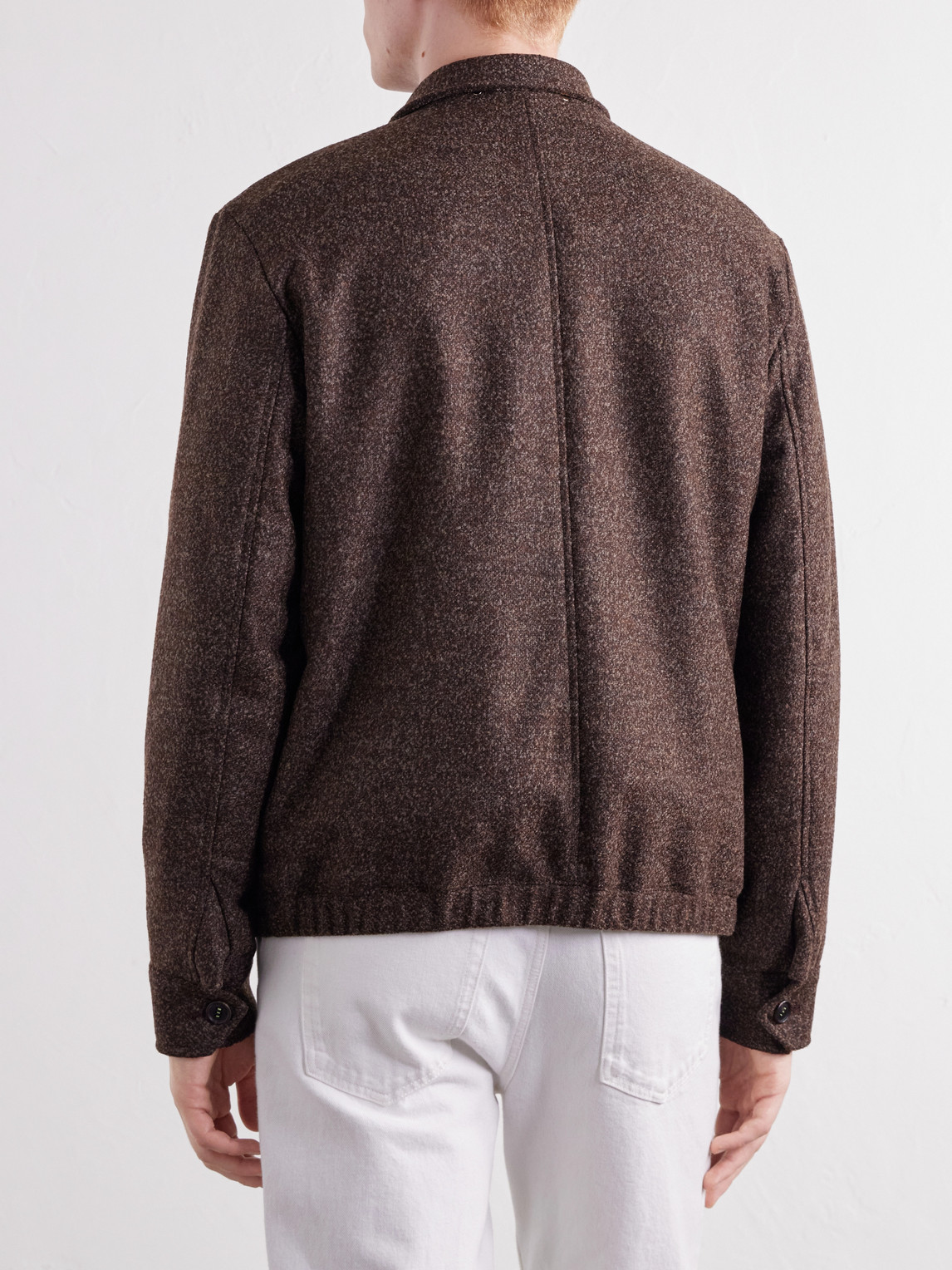 Wool-Blend Bouclé Blouson Jacket