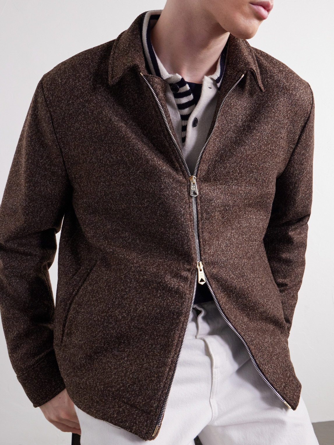 Wool-Blend Bouclé Blouson Jacket
