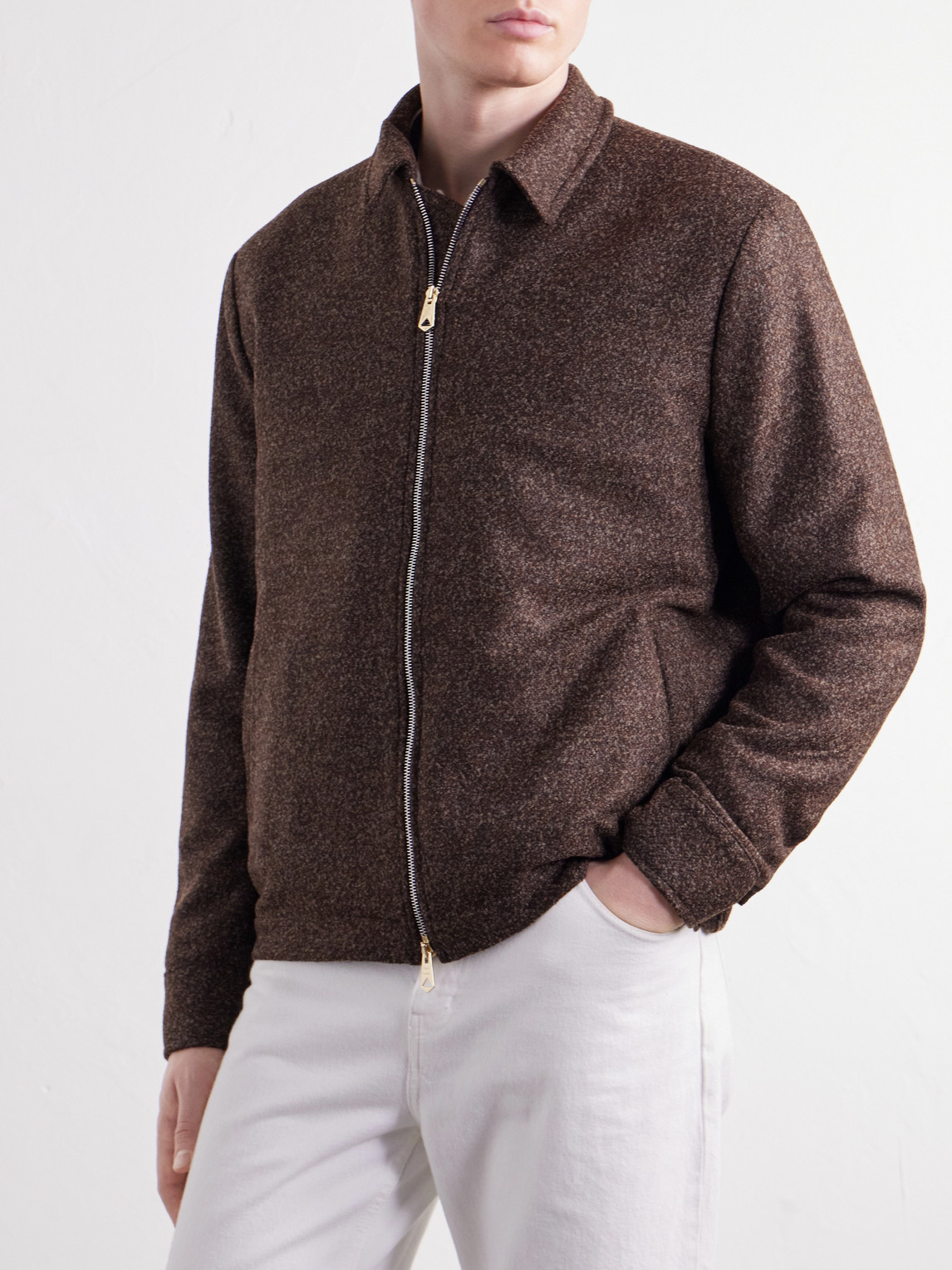 Wool-Blend Bouclé Blouson Jacket