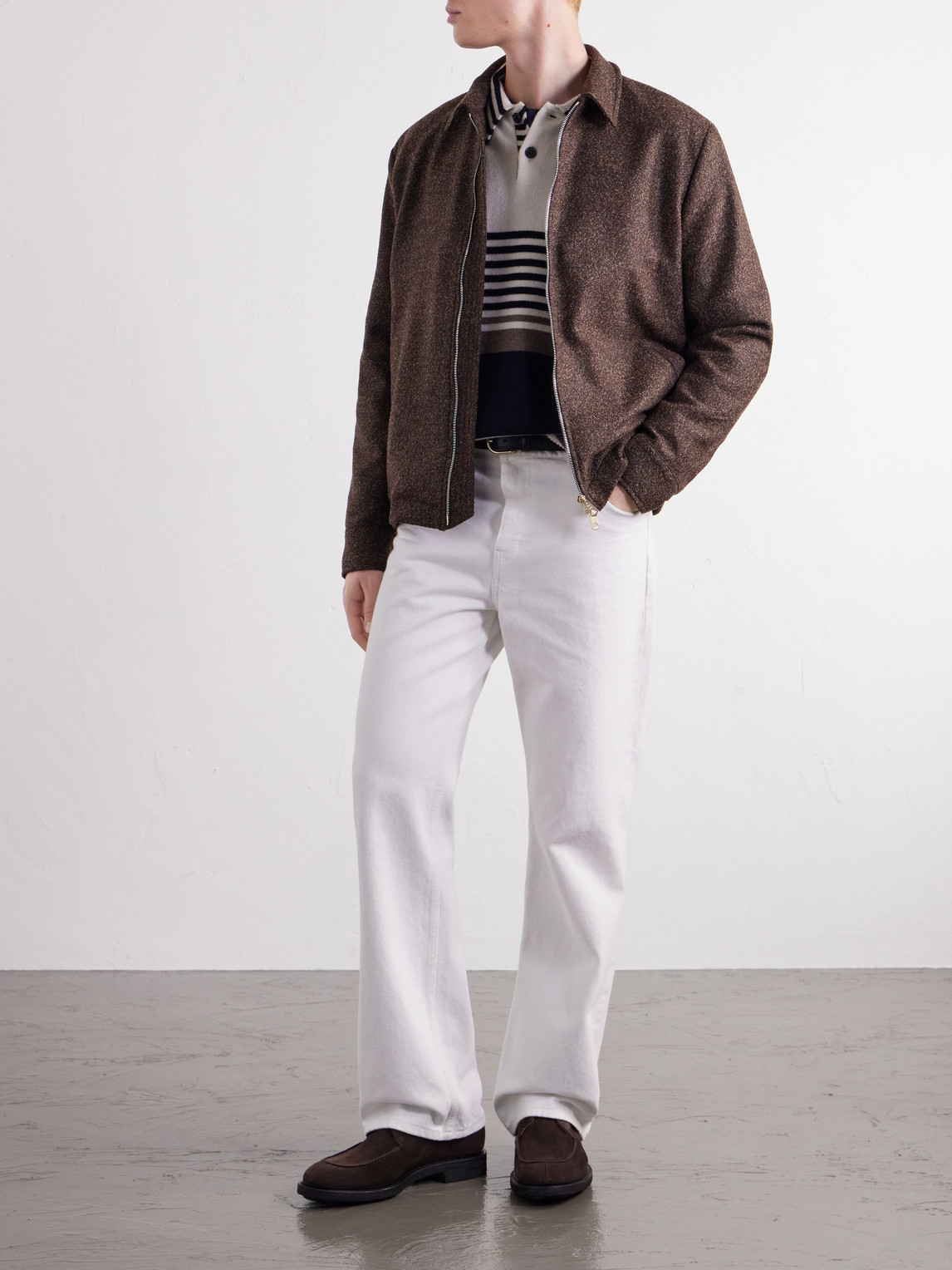 Wool-Blend Bouclé Blouson Jacket