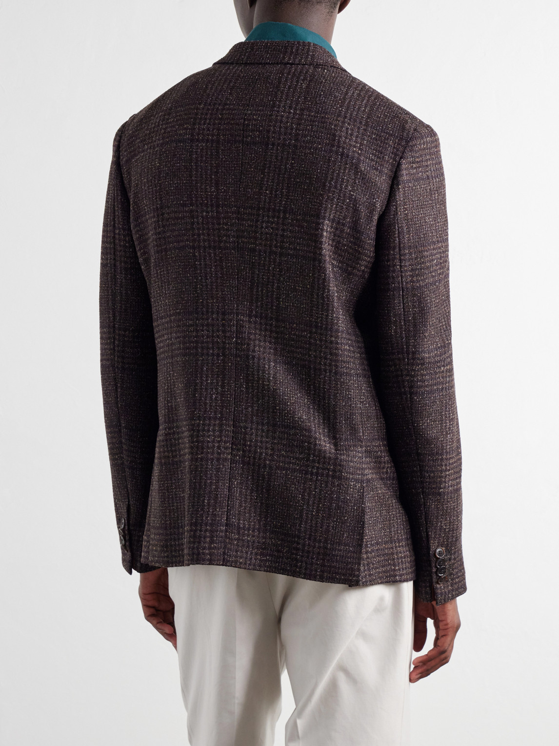 Prince Of Wales Checked Wool-Blend Blazer