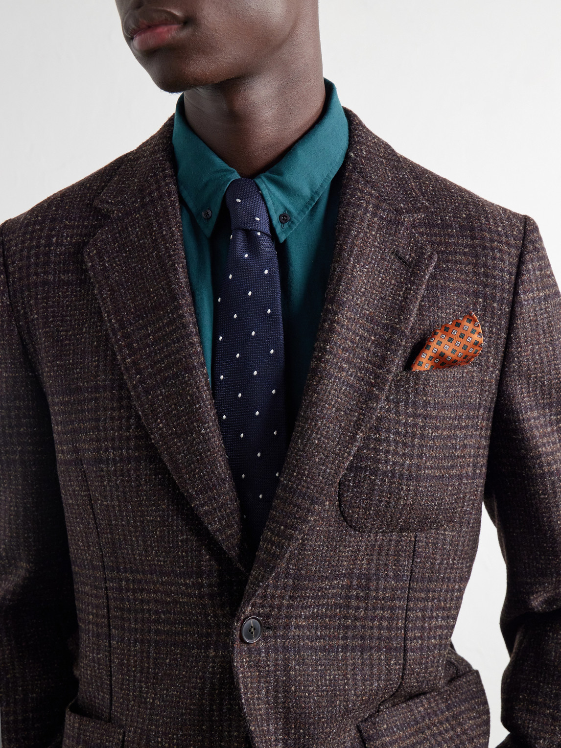 Prince Of Wales Checked Wool-Blend Blazer