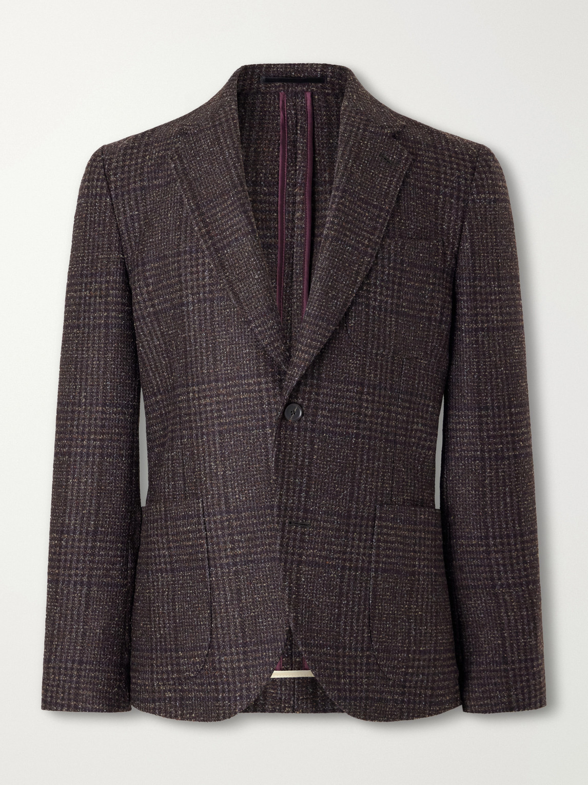 Prince Of Wales Checked Wool-Blend Blazer