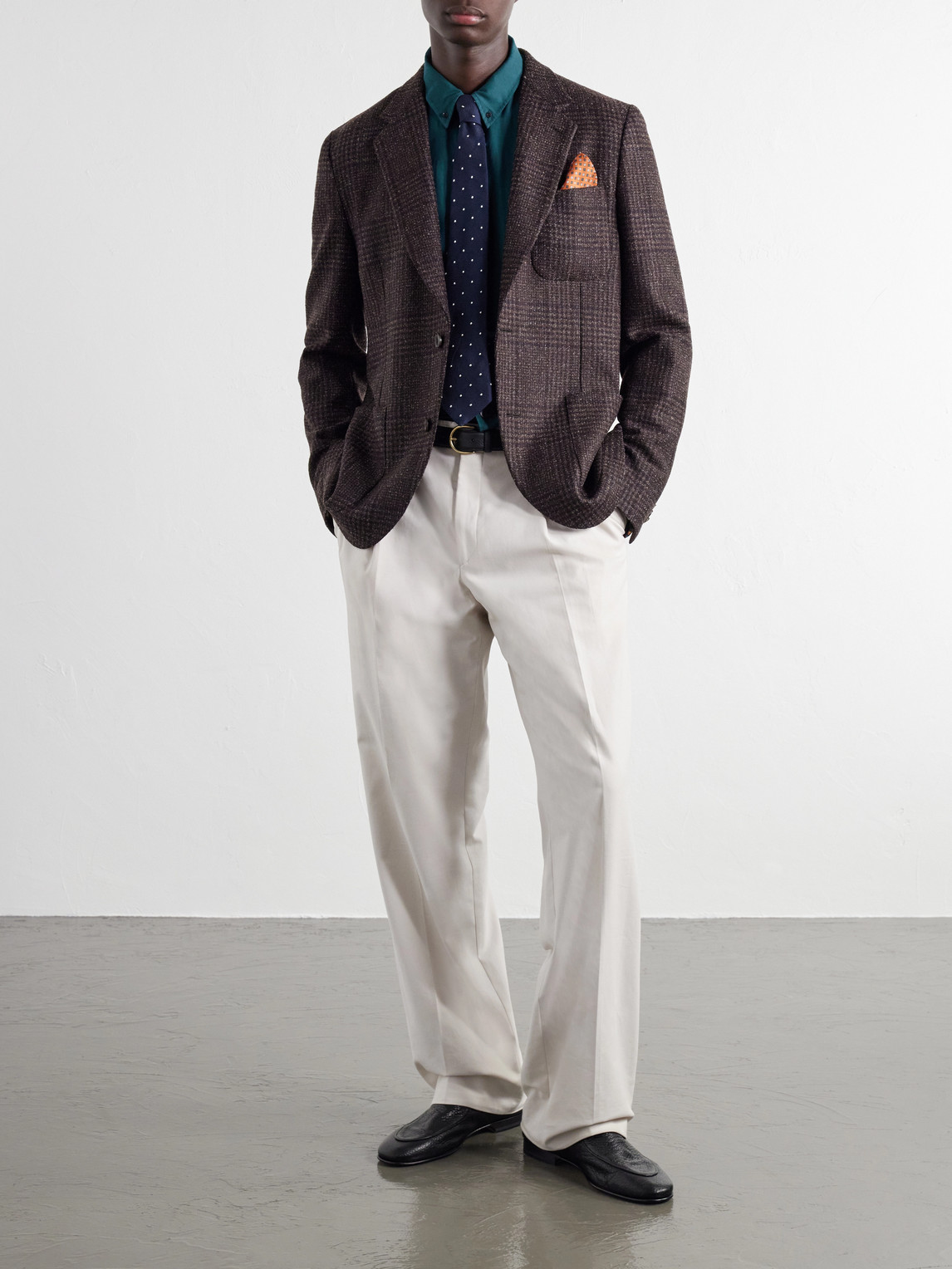 Prince Of Wales Checked Wool-Blend Blazer