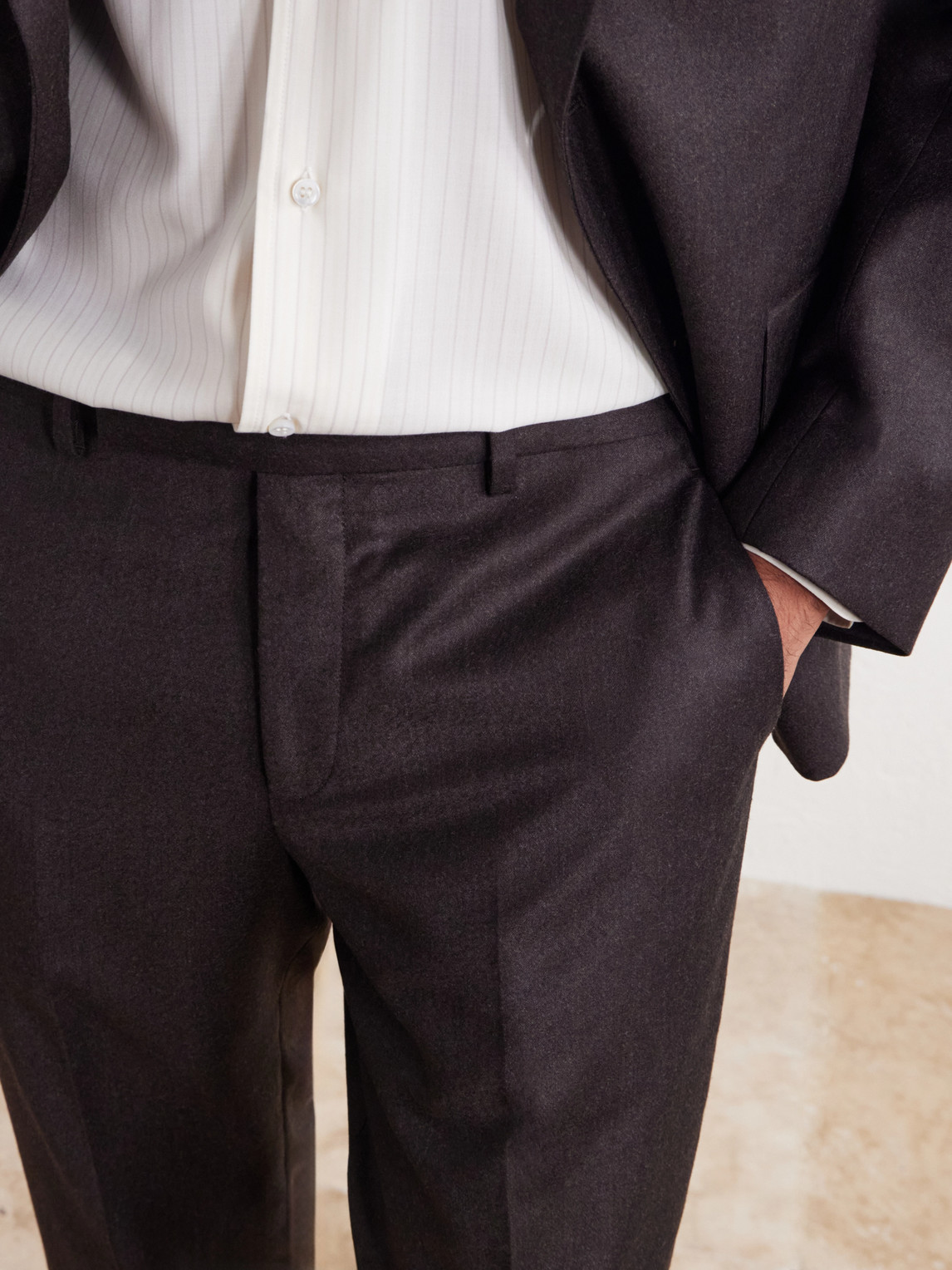 Straight-Leg Wool And Cashmere-Blend Flannel Trousers