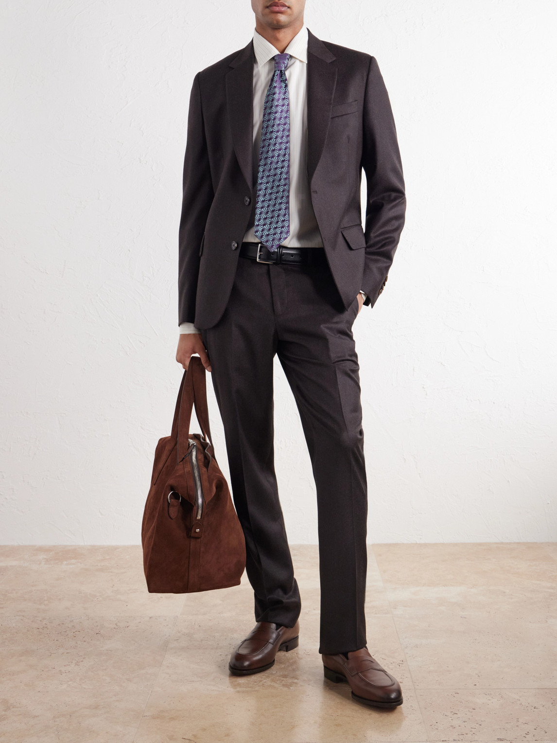 Straight-Leg Wool And Cashmere-Blend Flannel Trousers