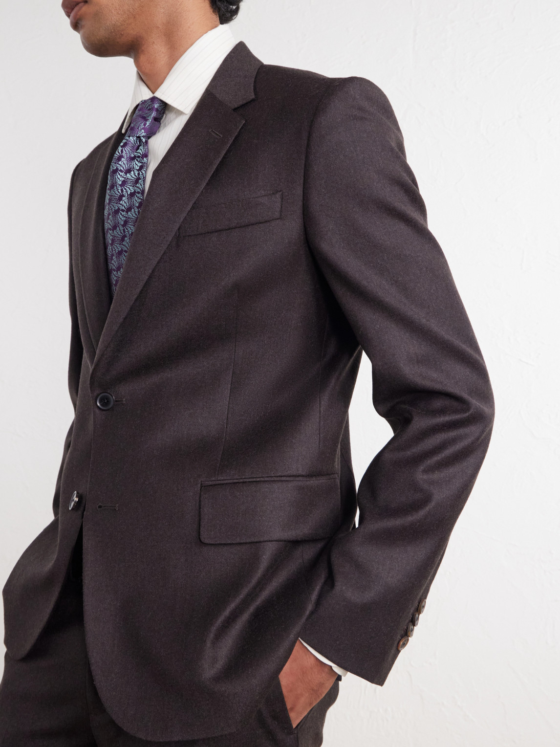 Wool And Cashmere-Blend Flannel Suit Jacket