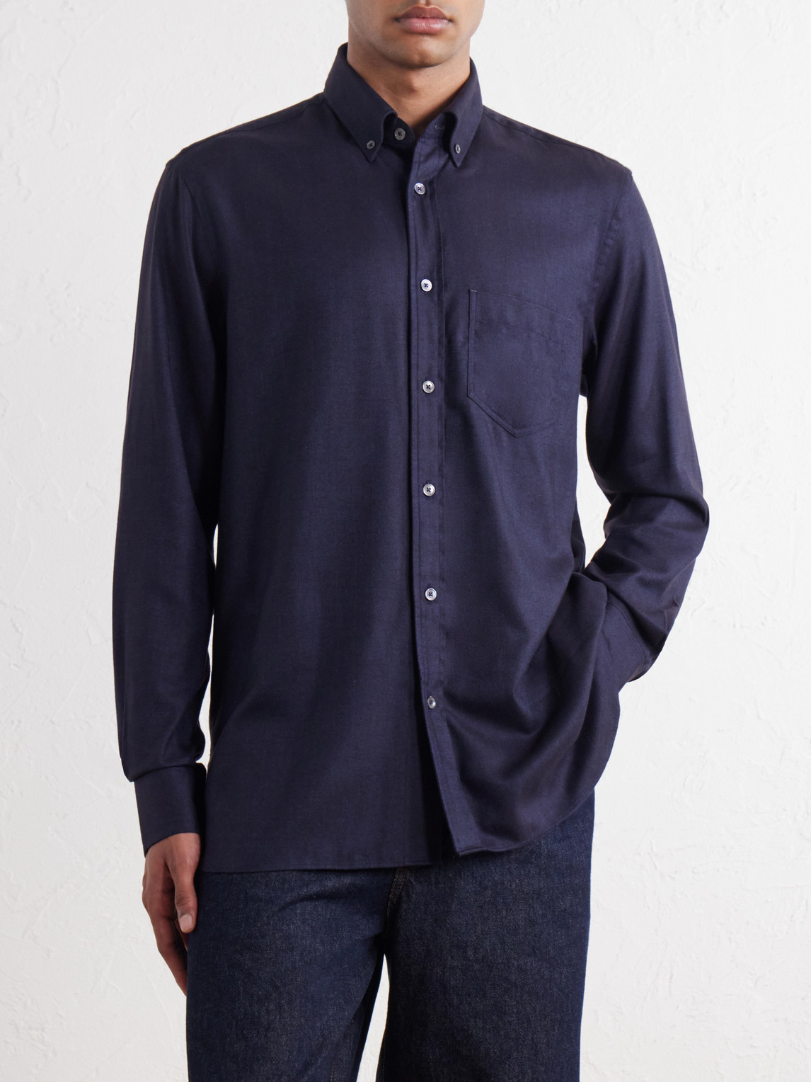 Cotton And Lyocell-Blend Flannel Overshirt