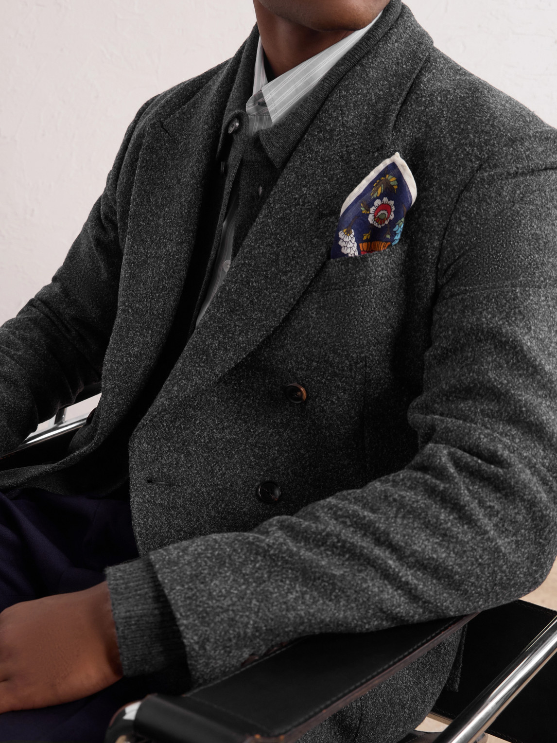 Double-Breasted Wool-Blend Bouclé Blazer