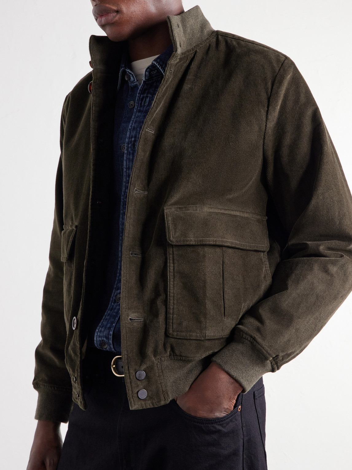 Valstarino Cotton-Blend Corduroy Bomber Jacket