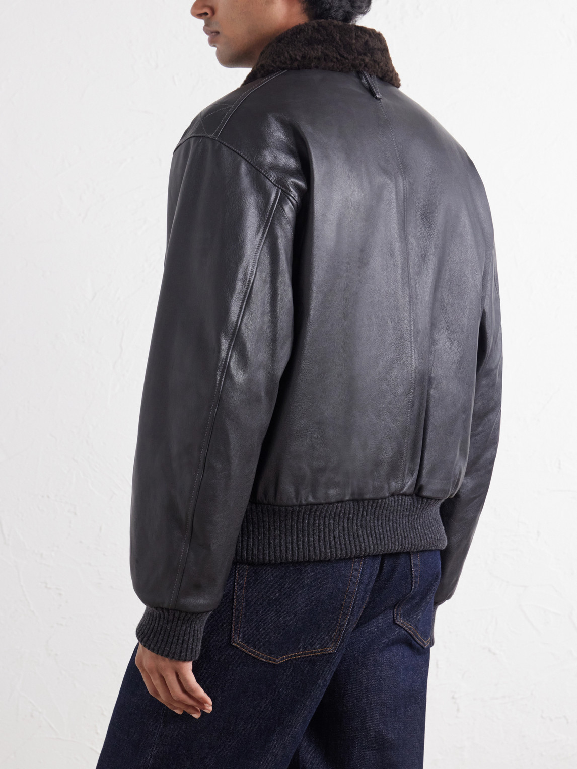 Smith Shearling-Trimmed Full-Grain Leather