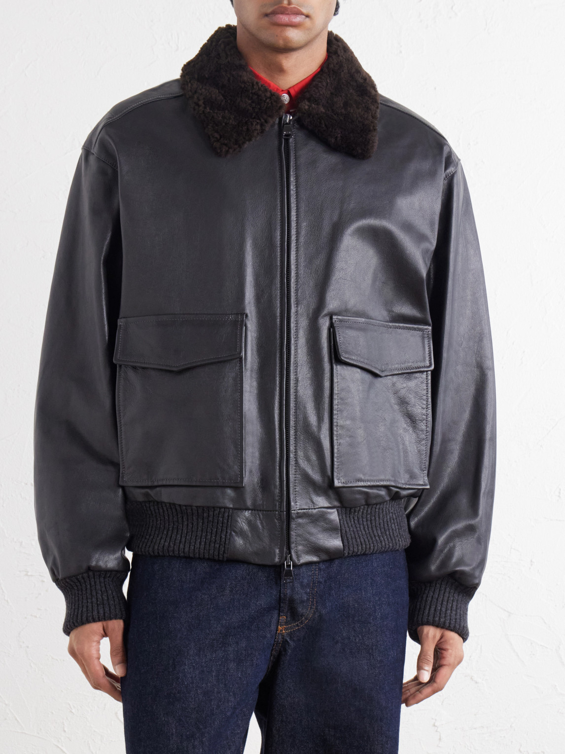 Smith Shearling-Trimmed Full-Grain Leather
