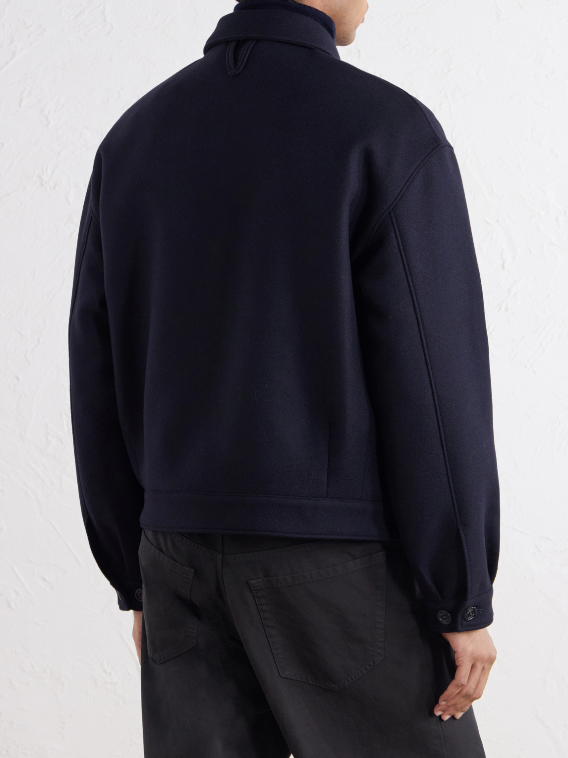 Brushed Virgin Wool-Twill Bomber Jacket