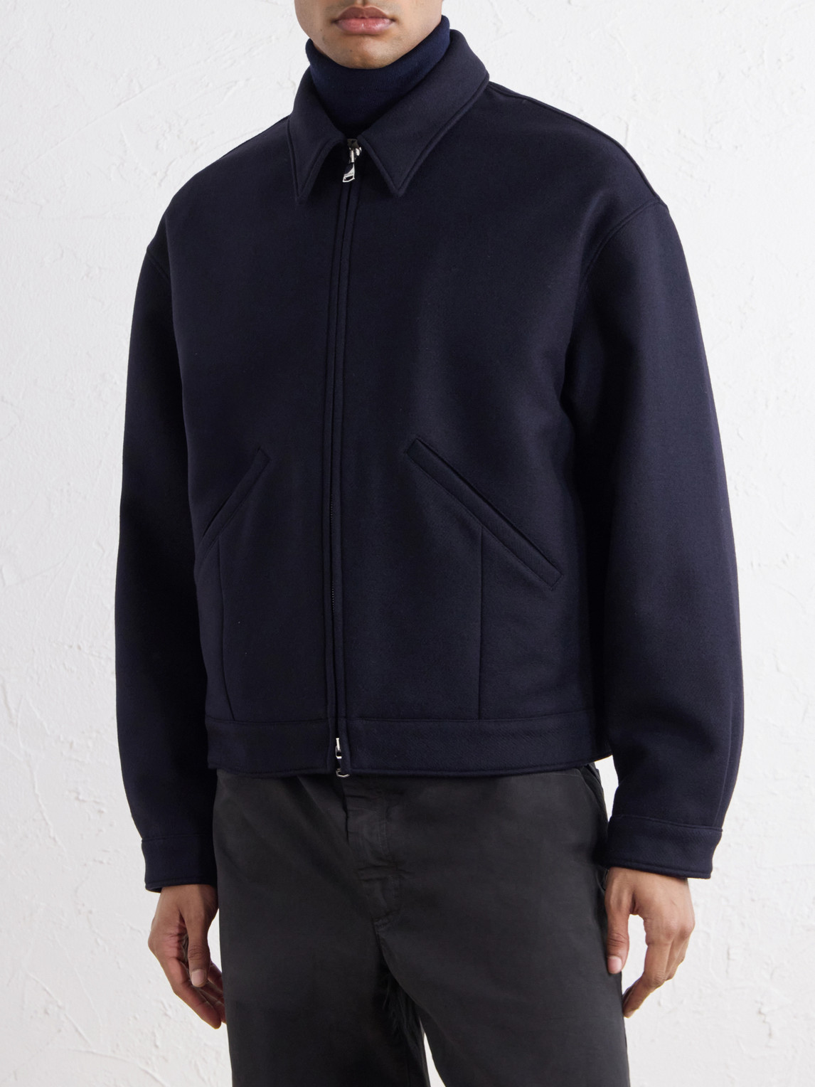 Brushed Virgin Wool-Twill Bomber Jacket