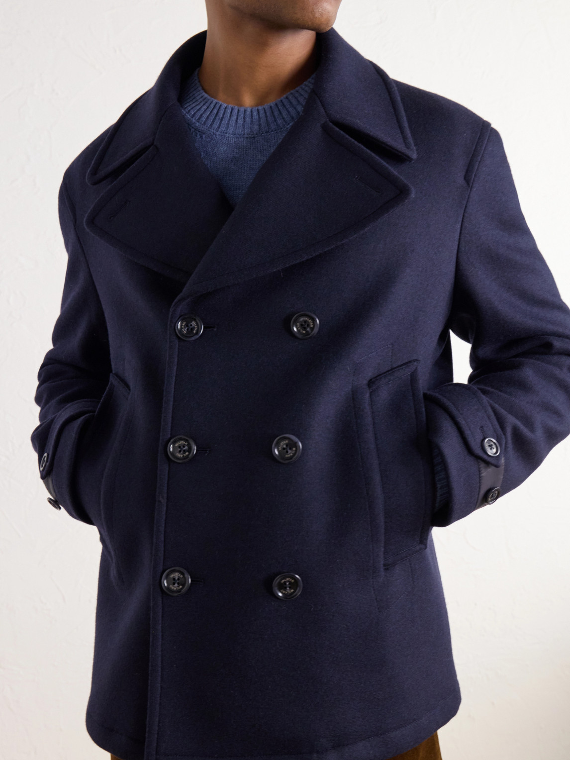 Ben Padded Wool-Blend Felt Peacoat