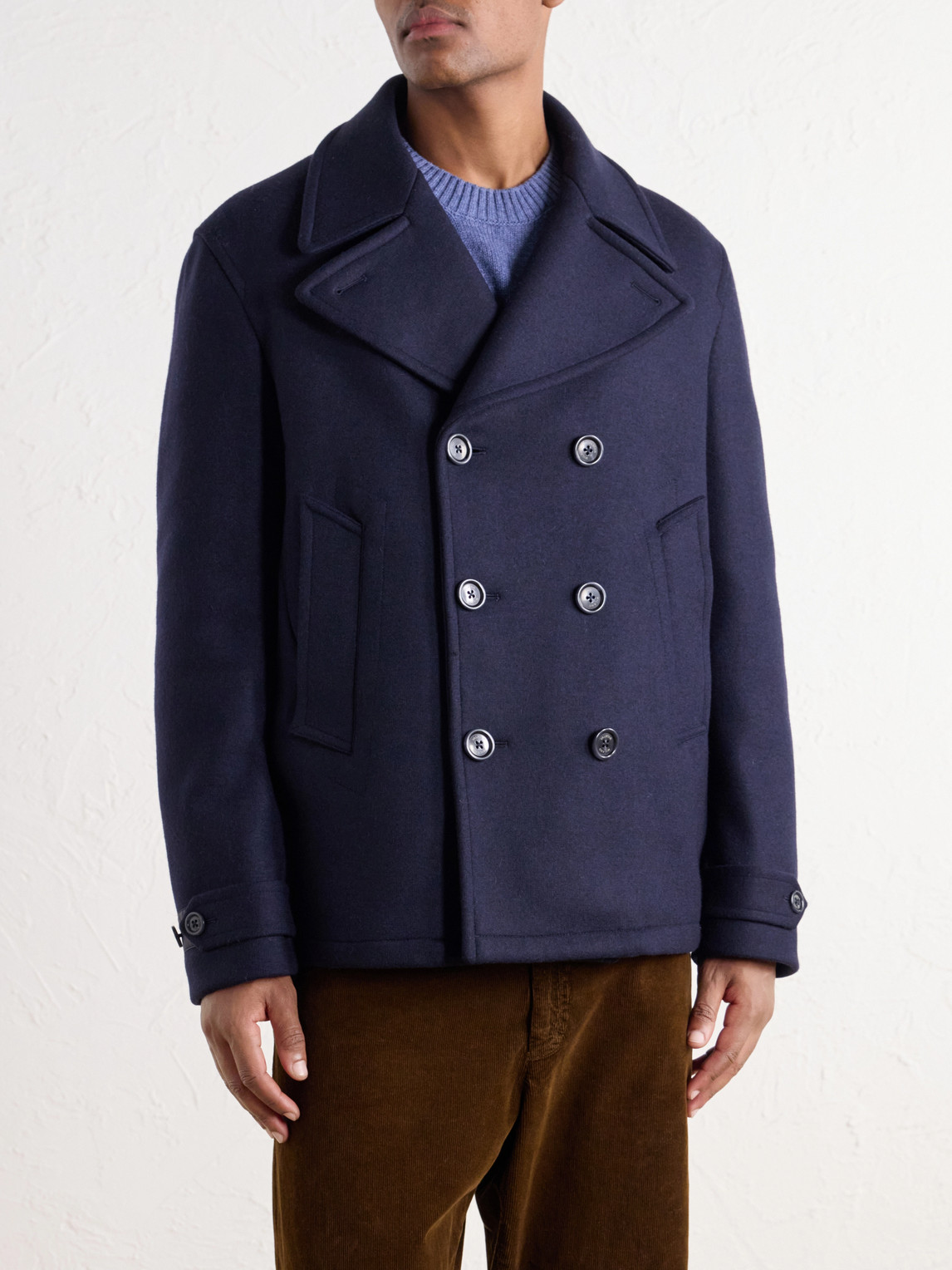 Ben Padded Wool-Blend Felt Peacoat