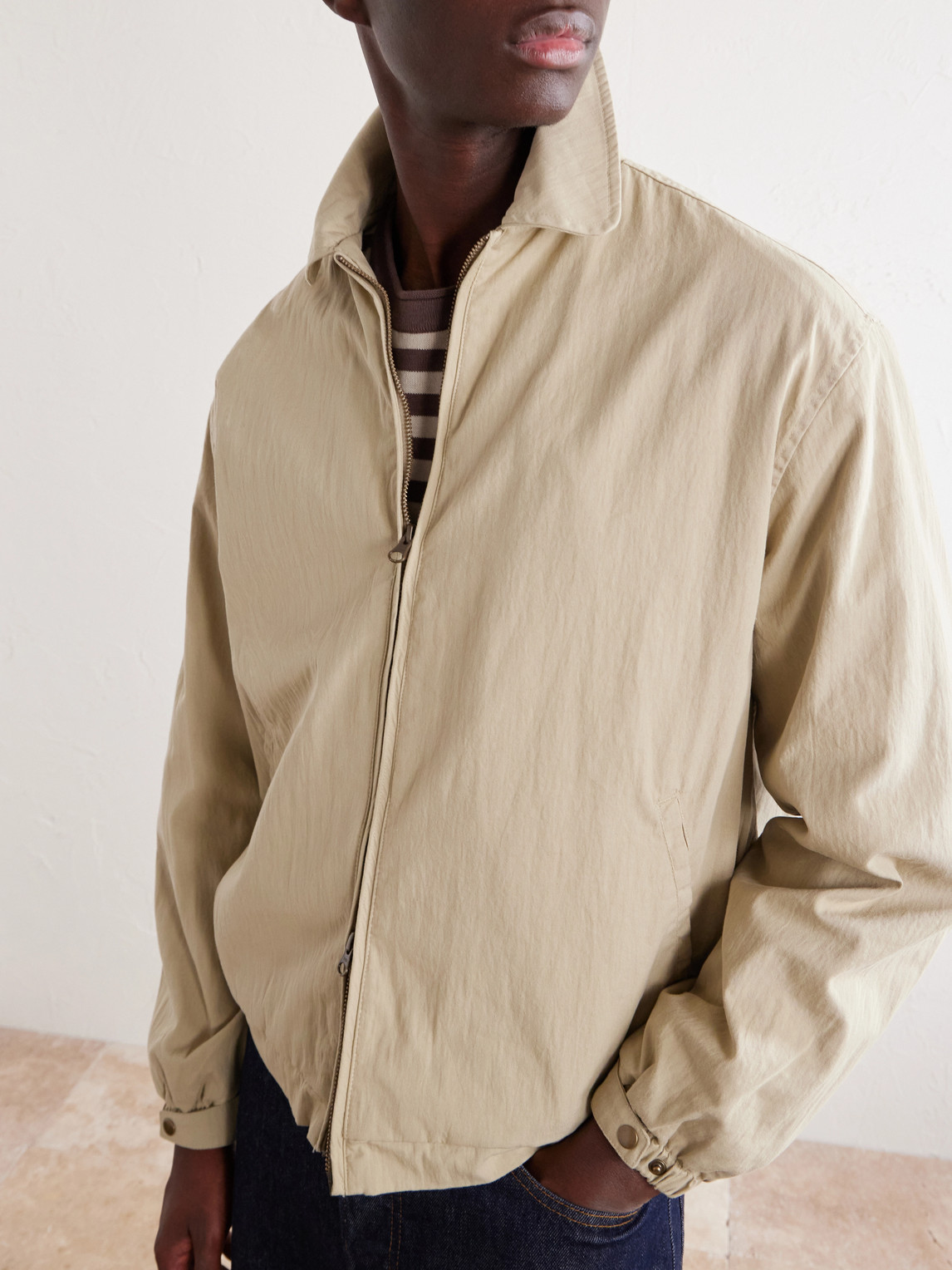 Cotton-Blend Blouson Jacket