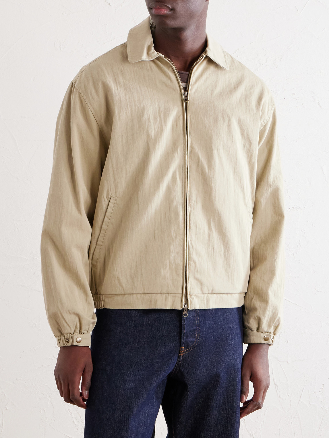 Cotton-Blend Blouson Jacket